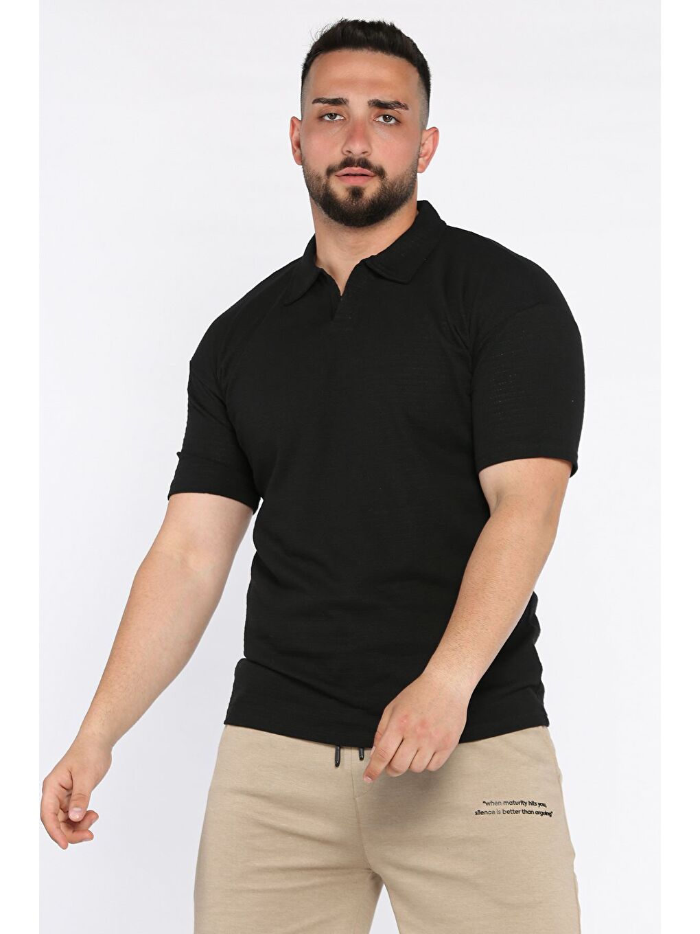 Siyah Erkek Polo Yaka Tişört