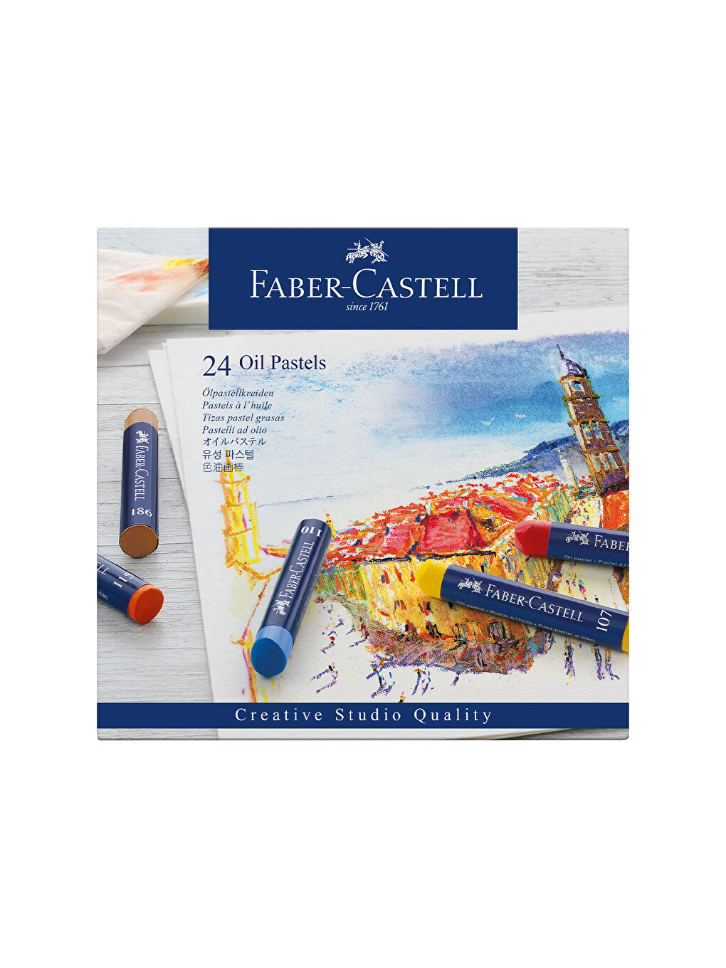 Creative Studio Yağlı Pastel Boya, 24 Renk, Parlak ve Yoğun Renkler, Yumuşak Kullanım