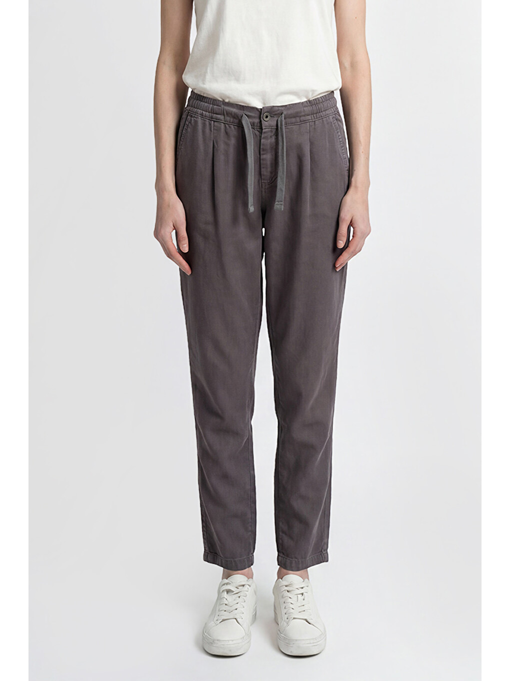 Antrasit Regular Fit Normal Kesim Normal Bel Yumuşak Dokulu Haki Pantolon-3
