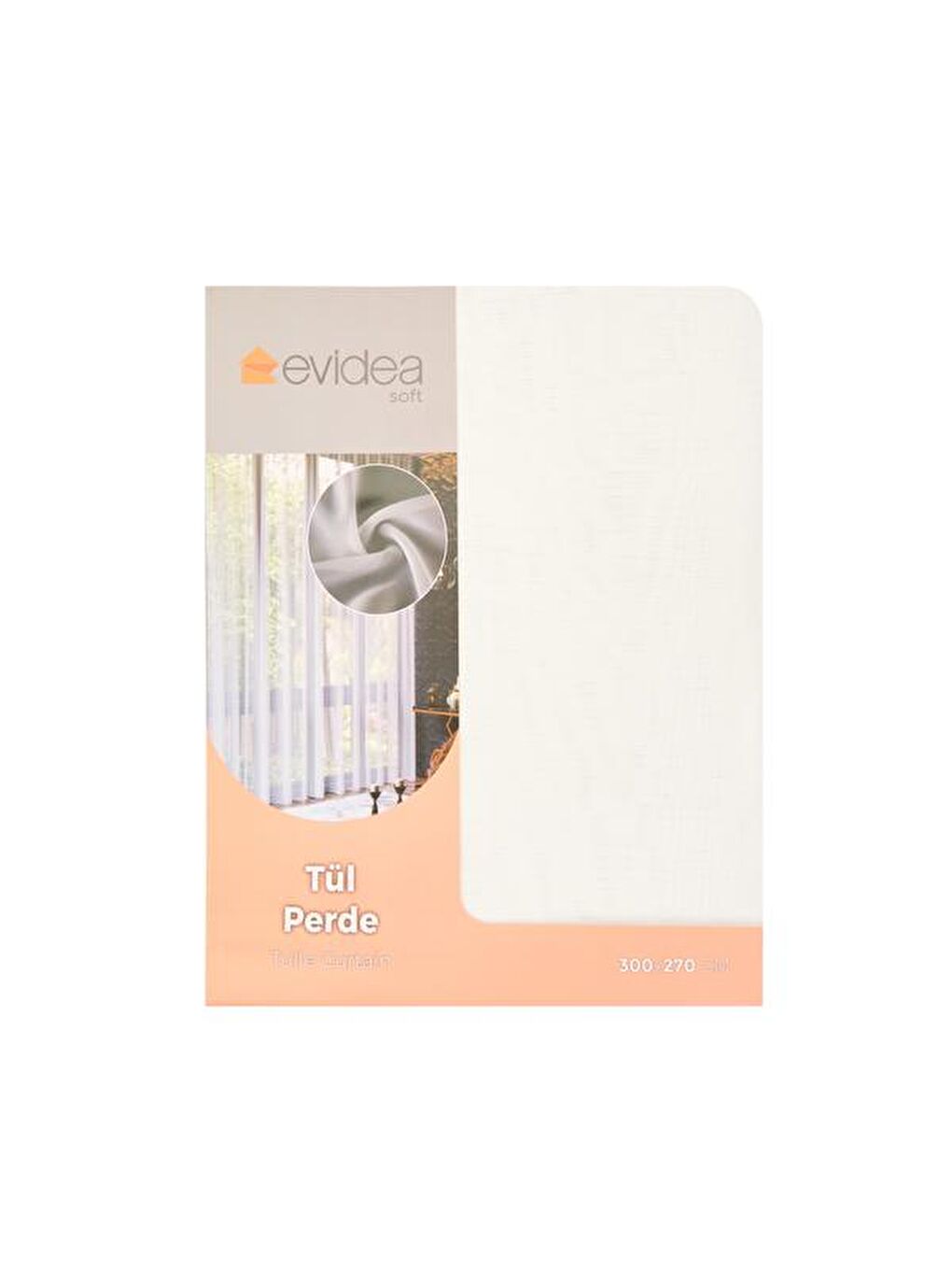 Evidea Soft Nelke Tül Perde - Ekru - 300x270 cm - 1