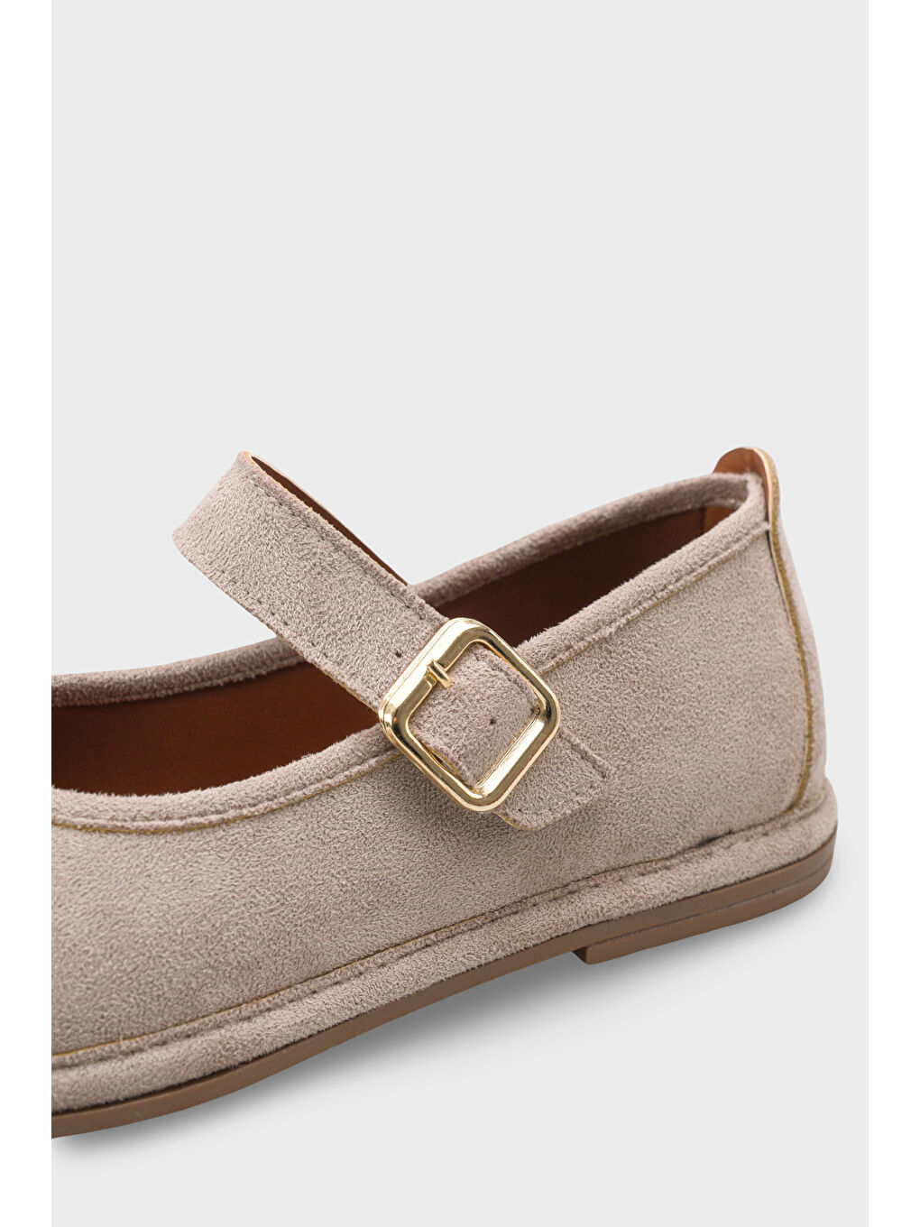 Bej Lauretta Kenarı Sargılı Tokalı Babet-2