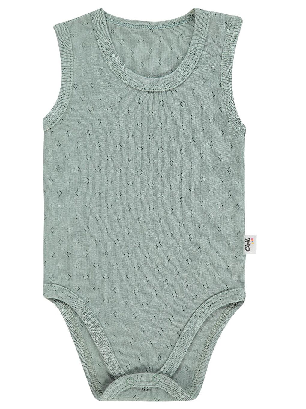 Baby Jakarlı 3-36 Ay Çıtçıtlı Badi - Yeşil