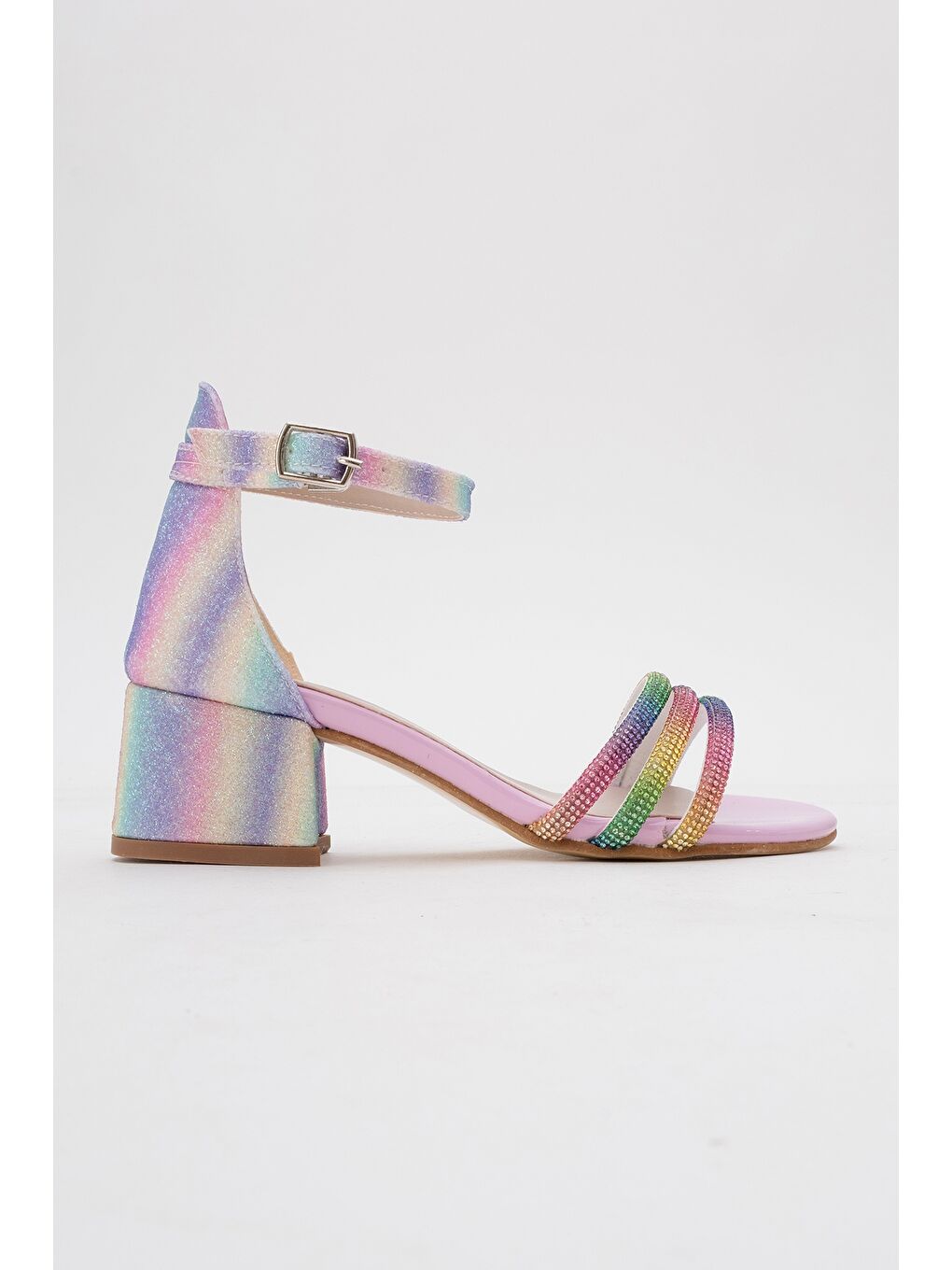 Karışık Kız Çocuk Taşlı Topuklu Abiye Ayakkabı-3