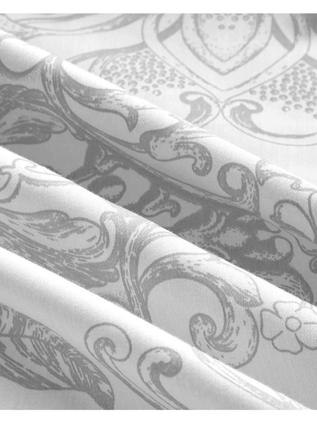 Gri Dainty Bird Pamuk Saten Çift Kişilik Nevresim Takımı 200x220 cm Gümüş-2