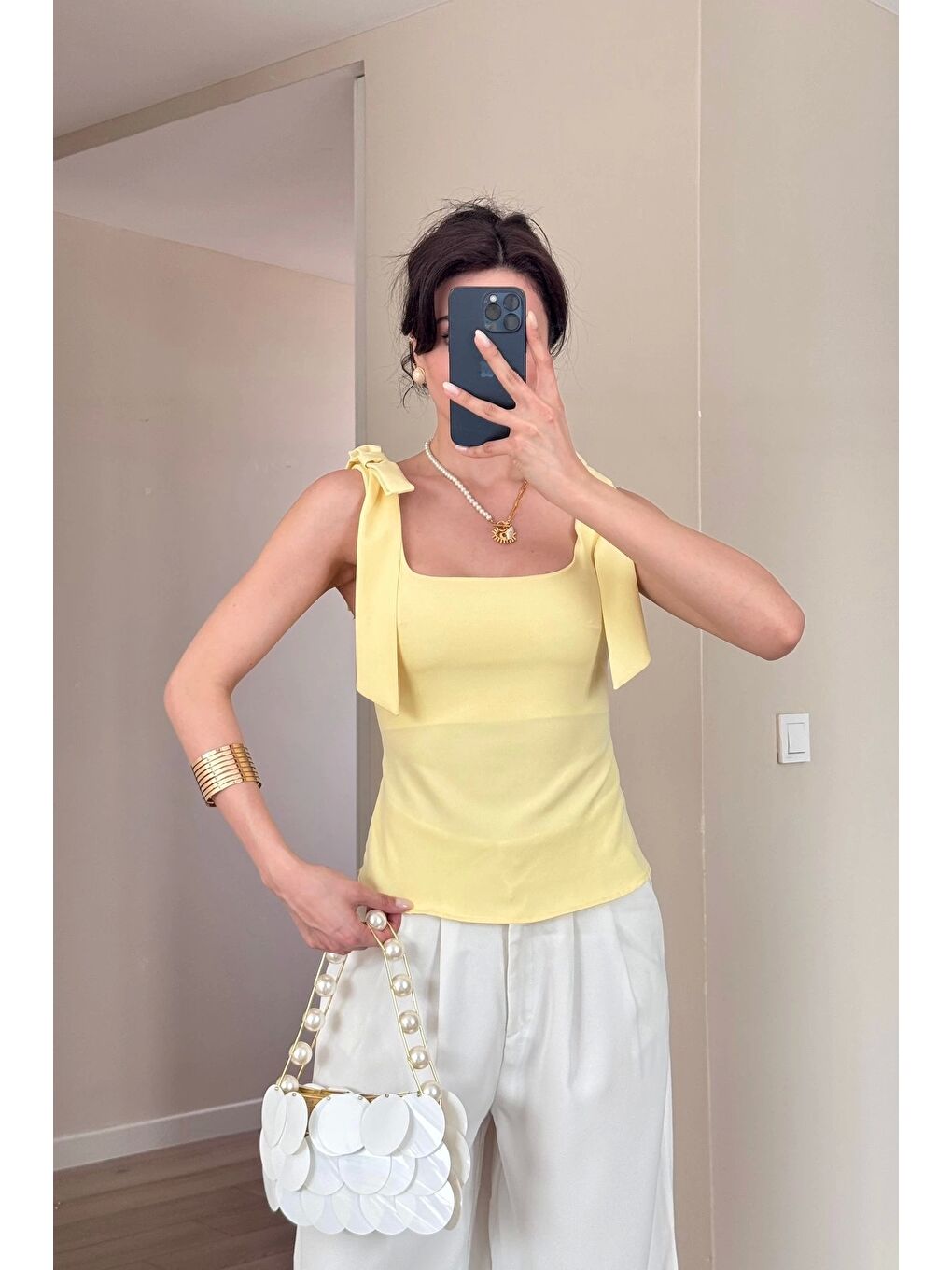 Kadın Sarı Bluz 1041-2999-2