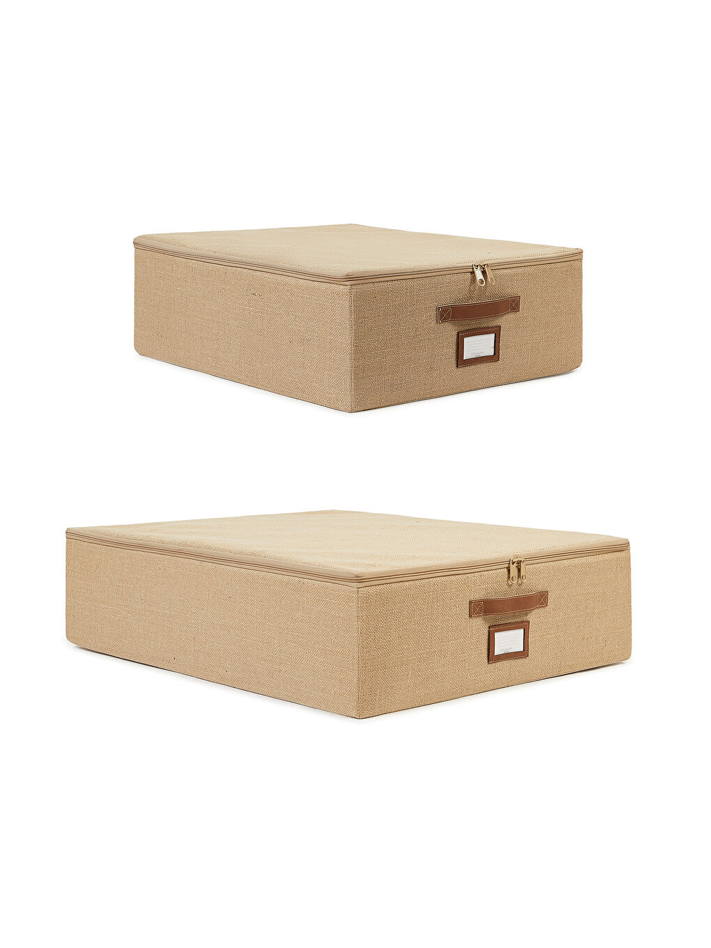 Bej 2'li Jüt Destekli Hurç Set 45 x 55 x 18 + 55 x 70 x 18 cm-1