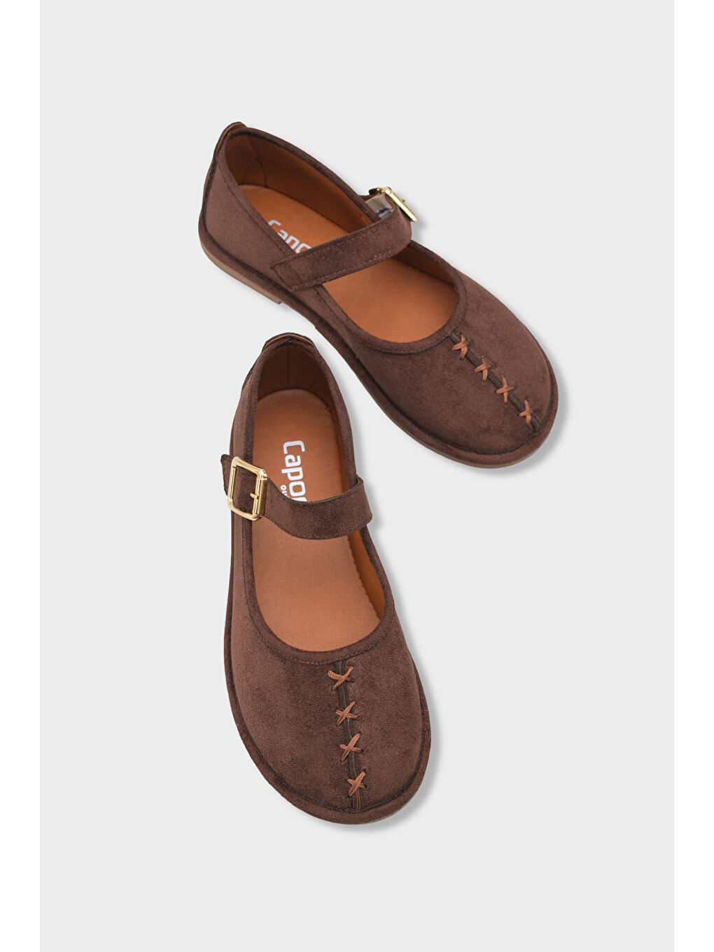 Kahverengi Lauretta Kenarı Sargılı Tokalı Babet-5