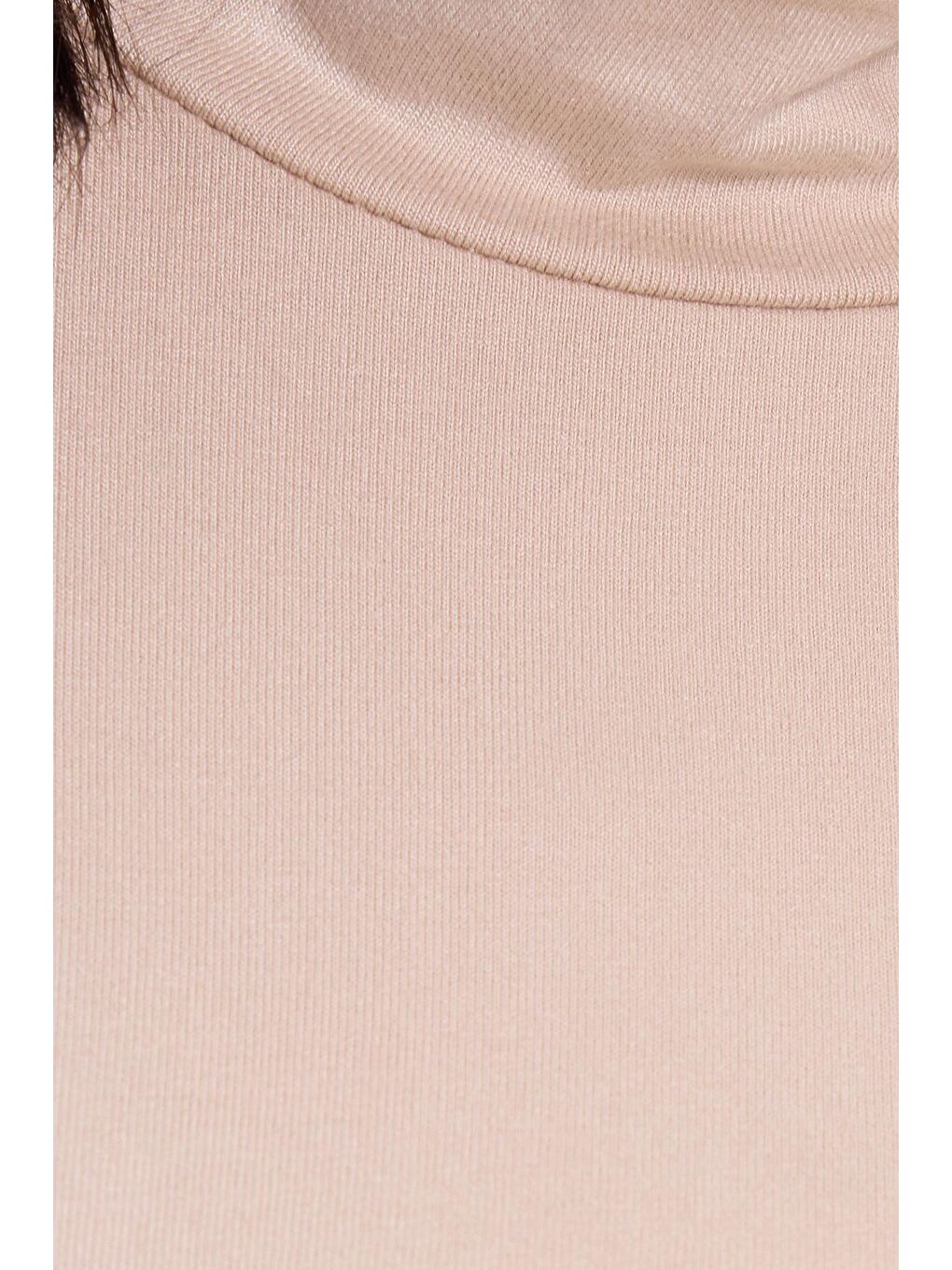 Kadın Regular Fit Klasik Kesim Viskon Kumaş Balıkçı Yaka Bej Bluz-5