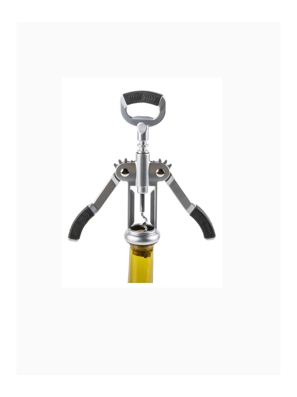 Gri Siyah Silikon Tutacaklı Tirbüşon Şişe Açacağı Paslanmaz Çelik ve  Mutfak Makası-4