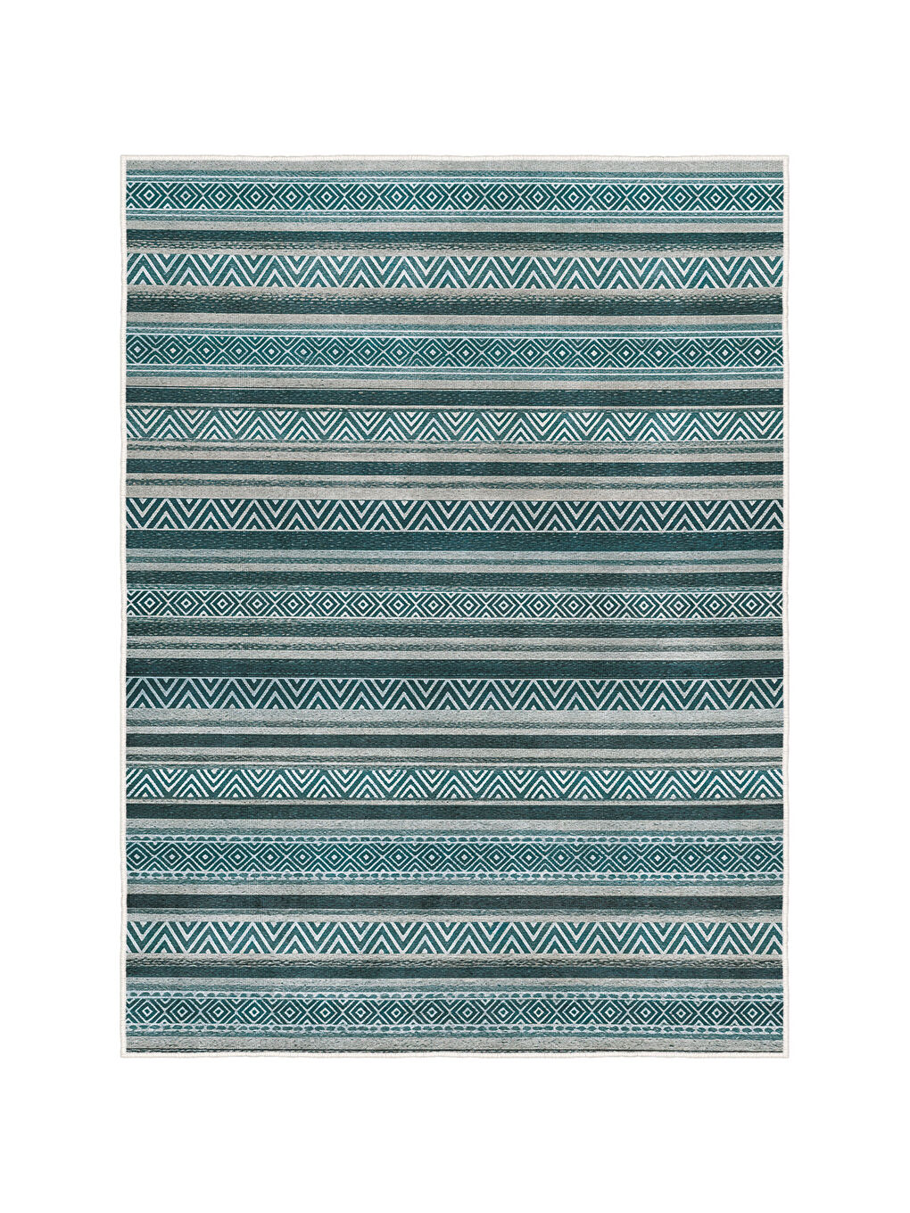 Mavi Dekoratif Özel Tasarım Yıkanabilir İnce Kaymaz Tabanlı Modern Halı KECE FR34