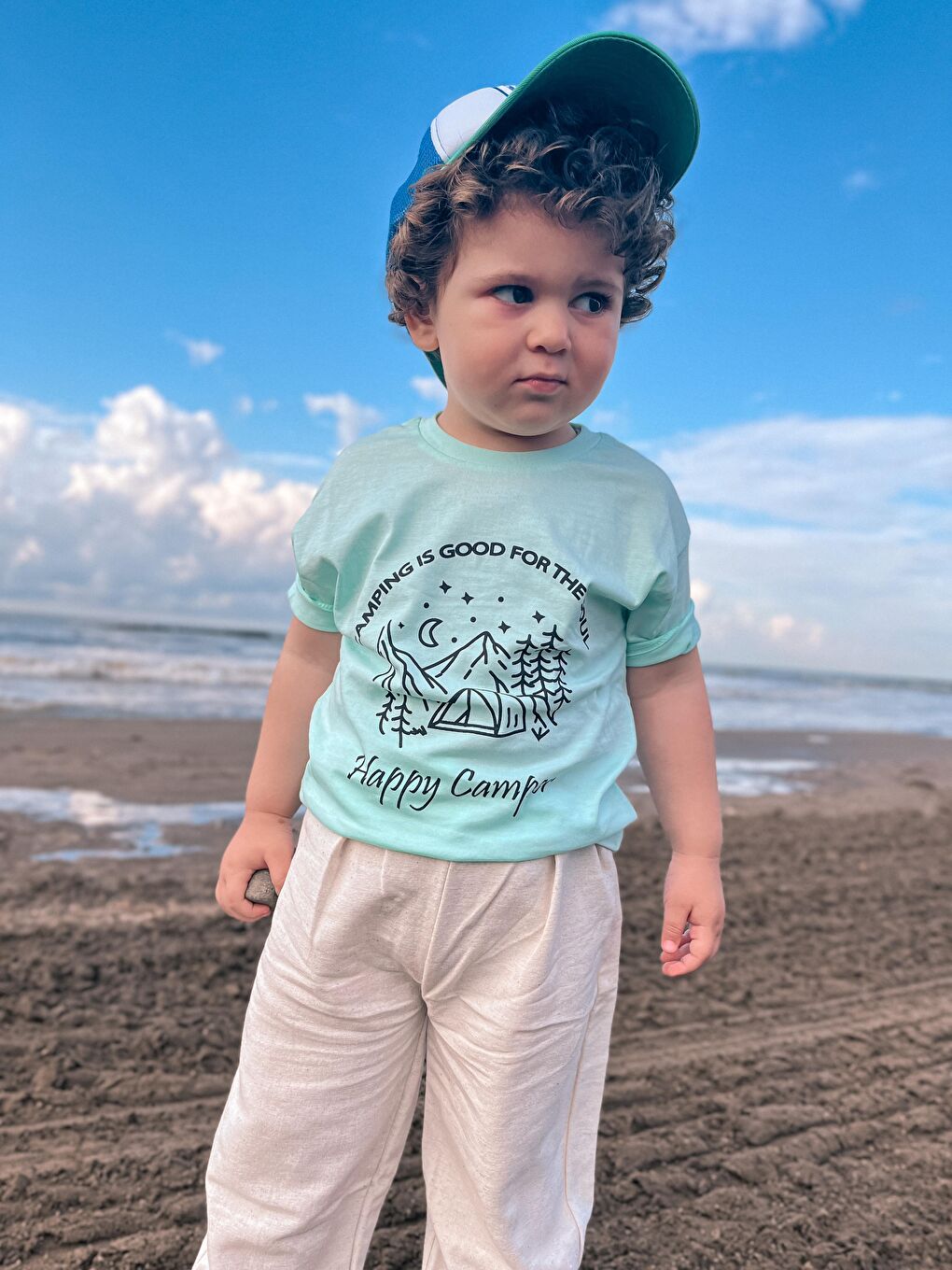 Yeşil Organik Oversize Yazlık-2