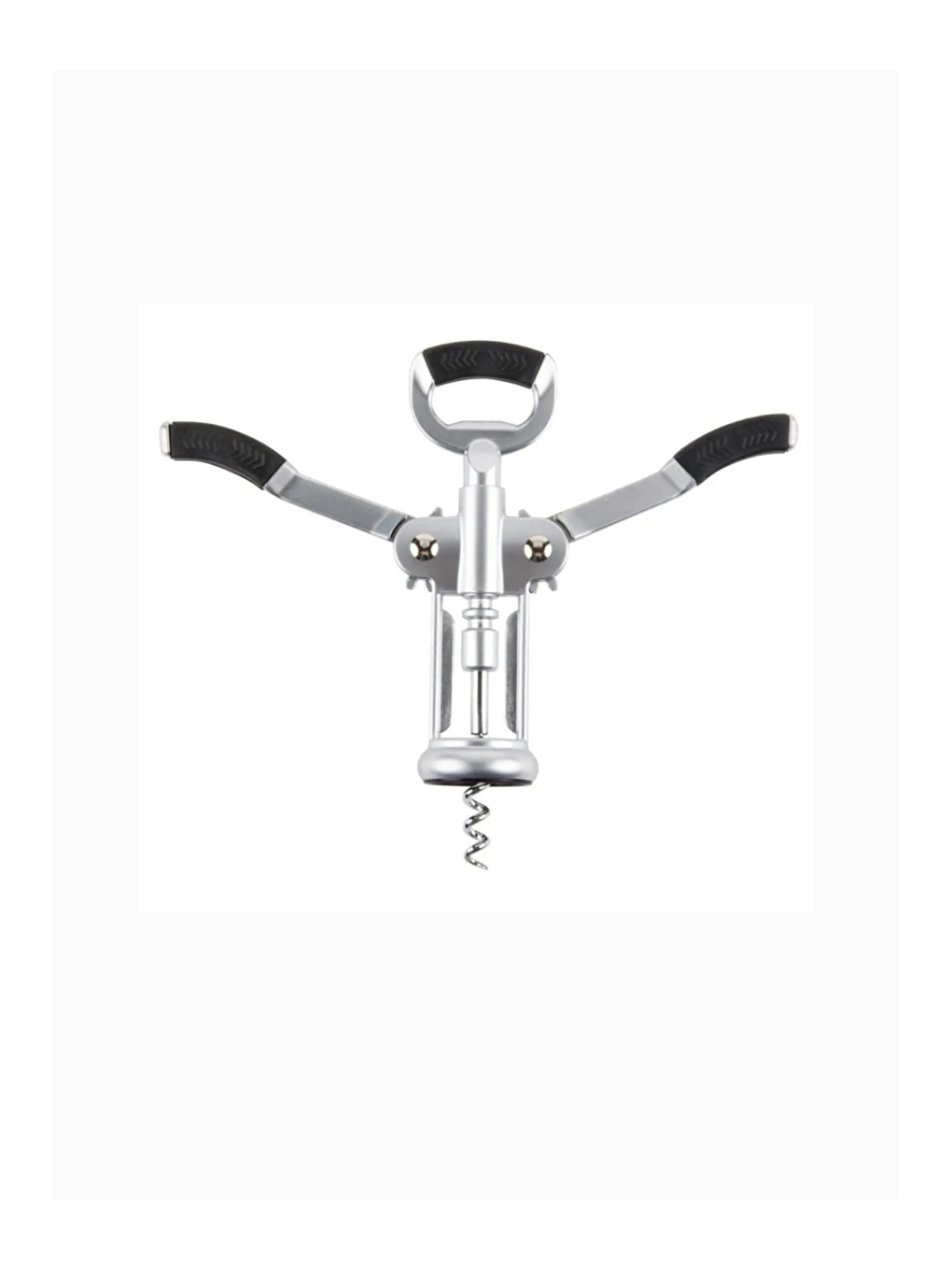 Gri Siyah Silikon Tutacaklı Tirbüşon Şişe Açacağı Paslanmaz Çelik ve  Mutfak Makası-5