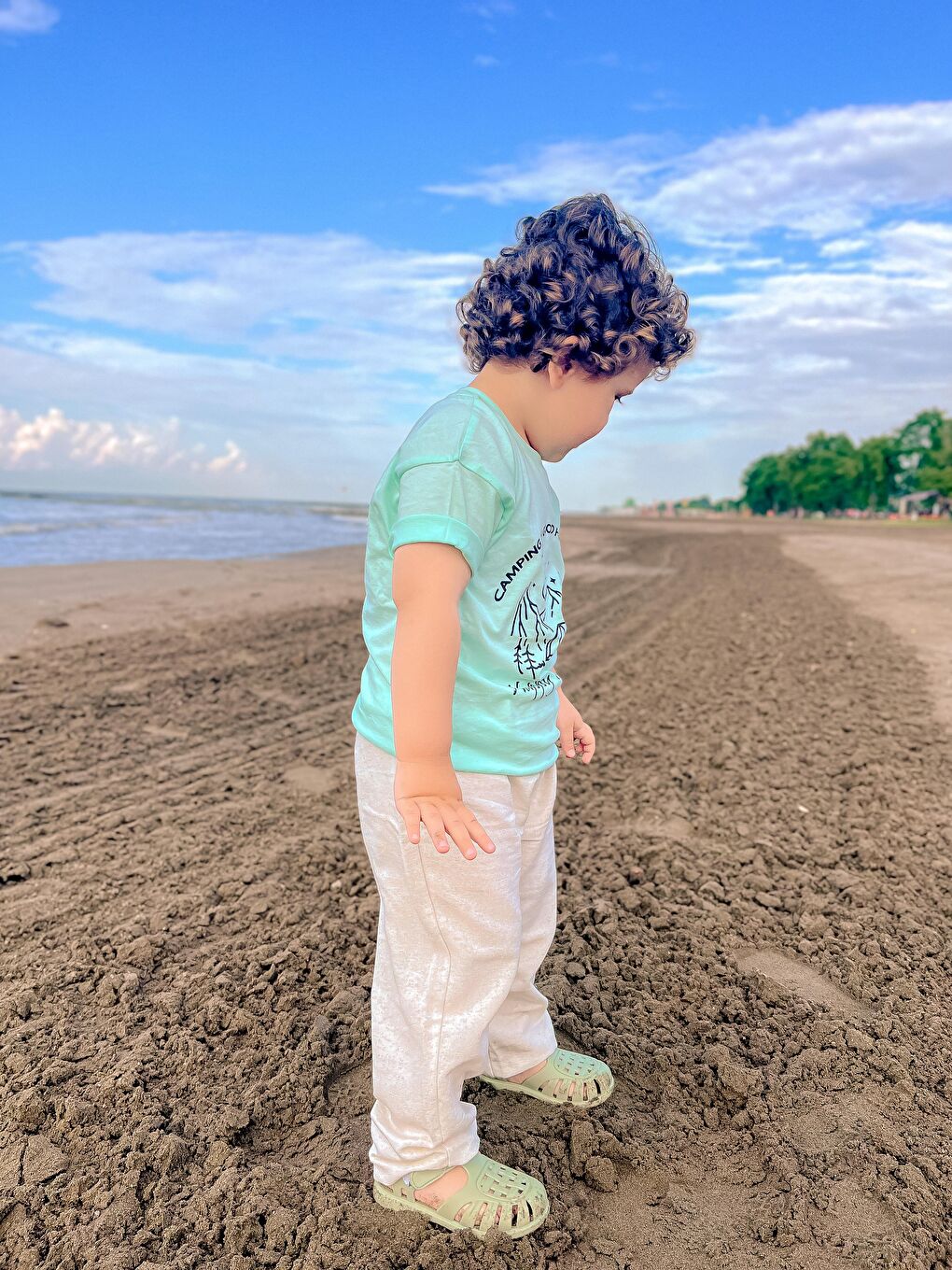 Yeşil Organik Oversize Yazlık-5