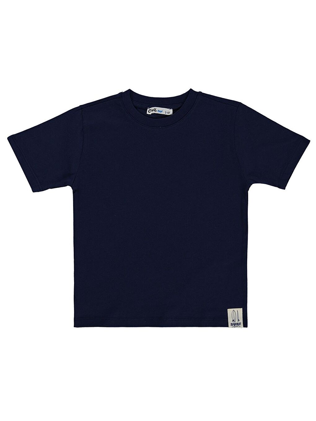 Boys Basic Surf Etiketli 2-5 Yaş Tişört - Lacivert