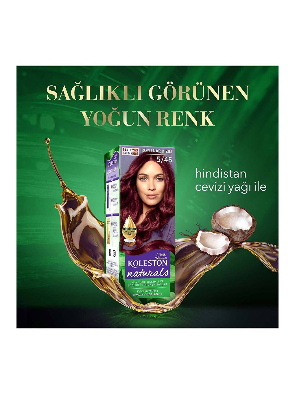 Wella Renksiz Koleston Naturals Saç Boyası 5/45 Koyu Nar Kızılı - 5