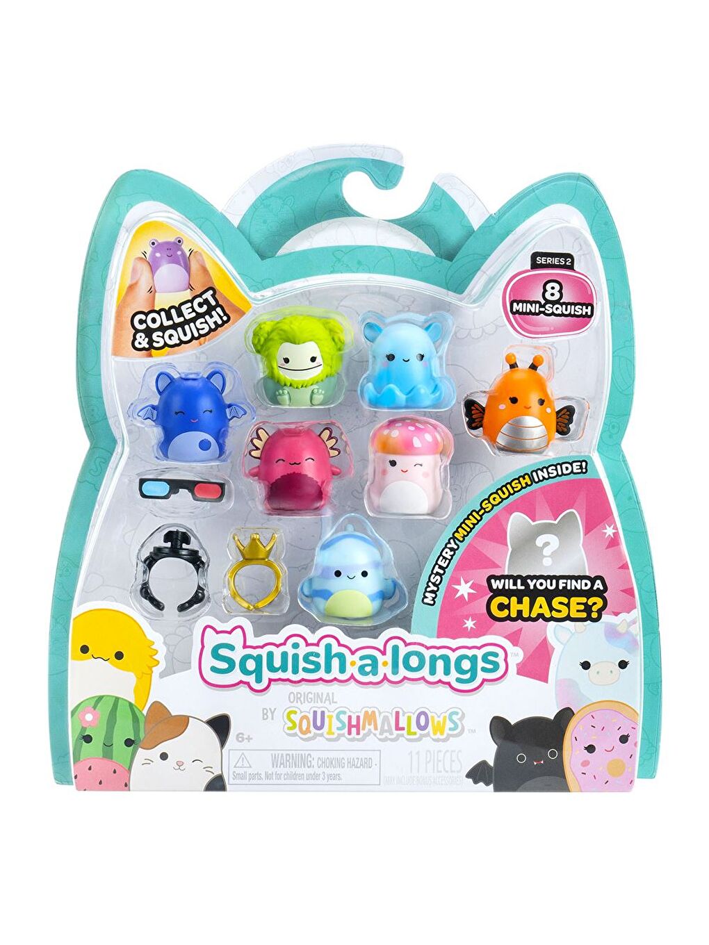 Squish-a-longs 8 Figür + Yüzük Set Seri 2 AL0025