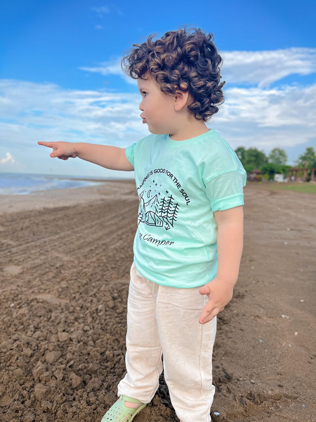 Yeşil Organik Oversize Yazlık-8