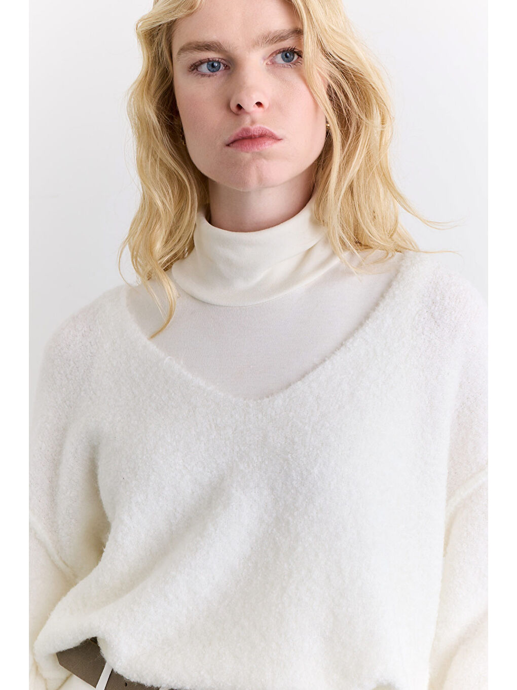 Soft Dokulu Kazak Ekru-6