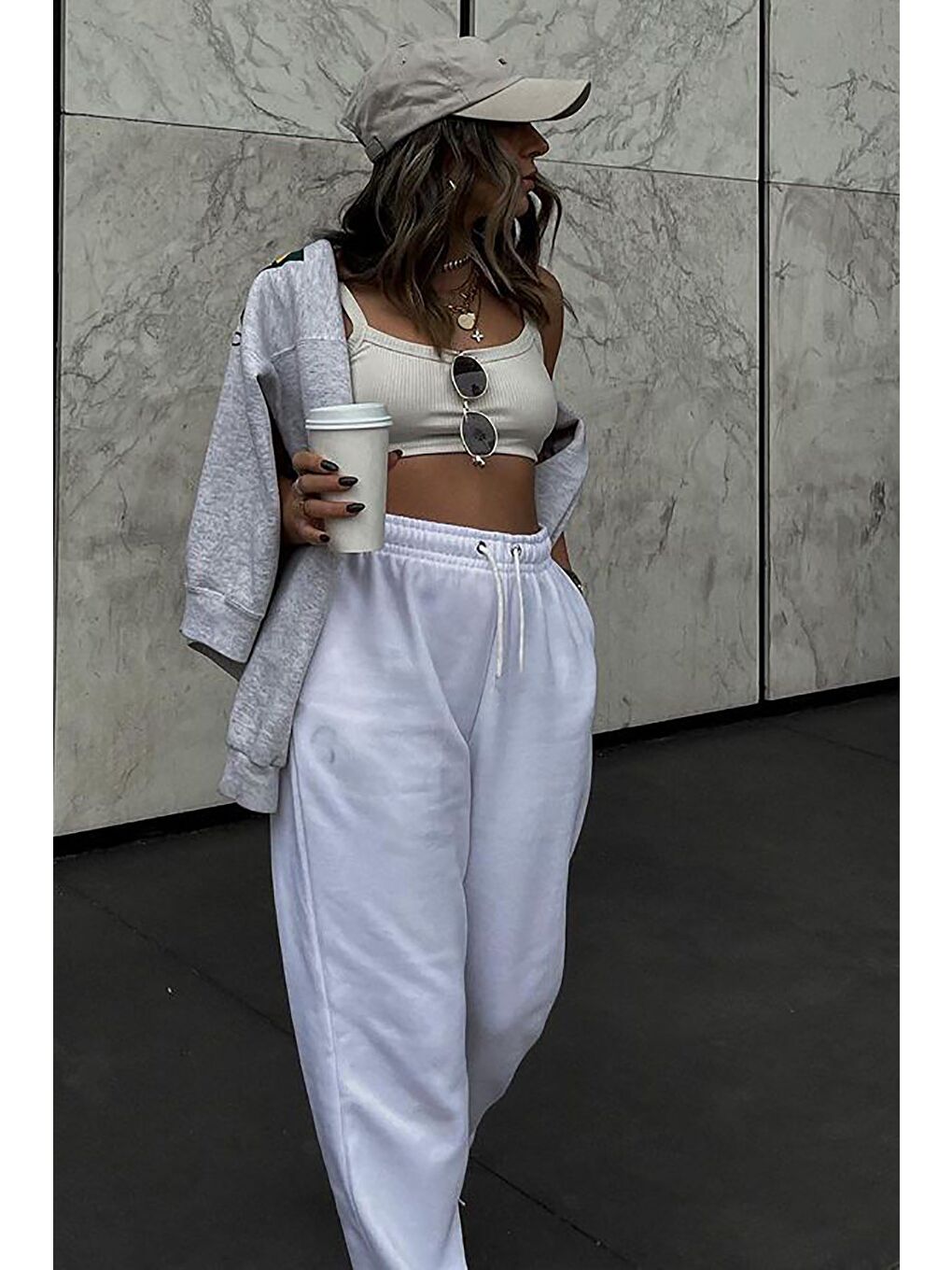 Beyaz Kadın Eşofman Mg290-5