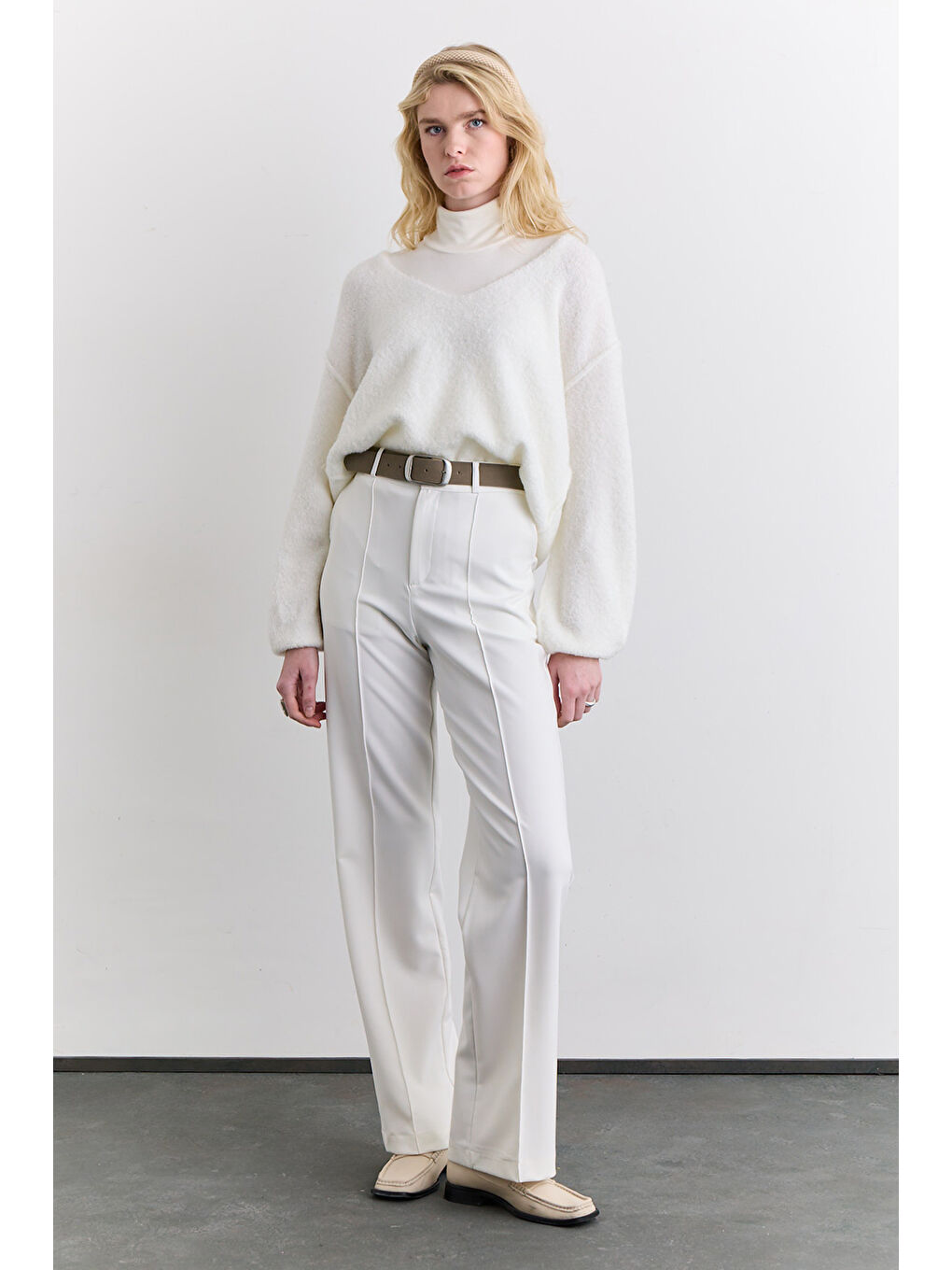 Soft Dokulu Kazak Ekru-2