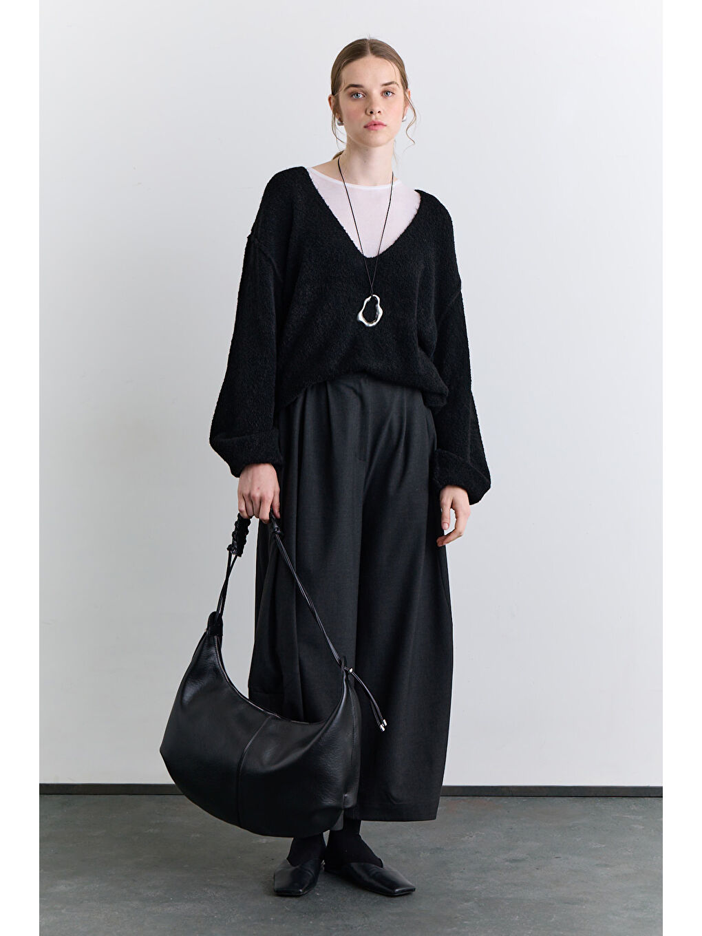 Soft Dokulu Kazak Siyah