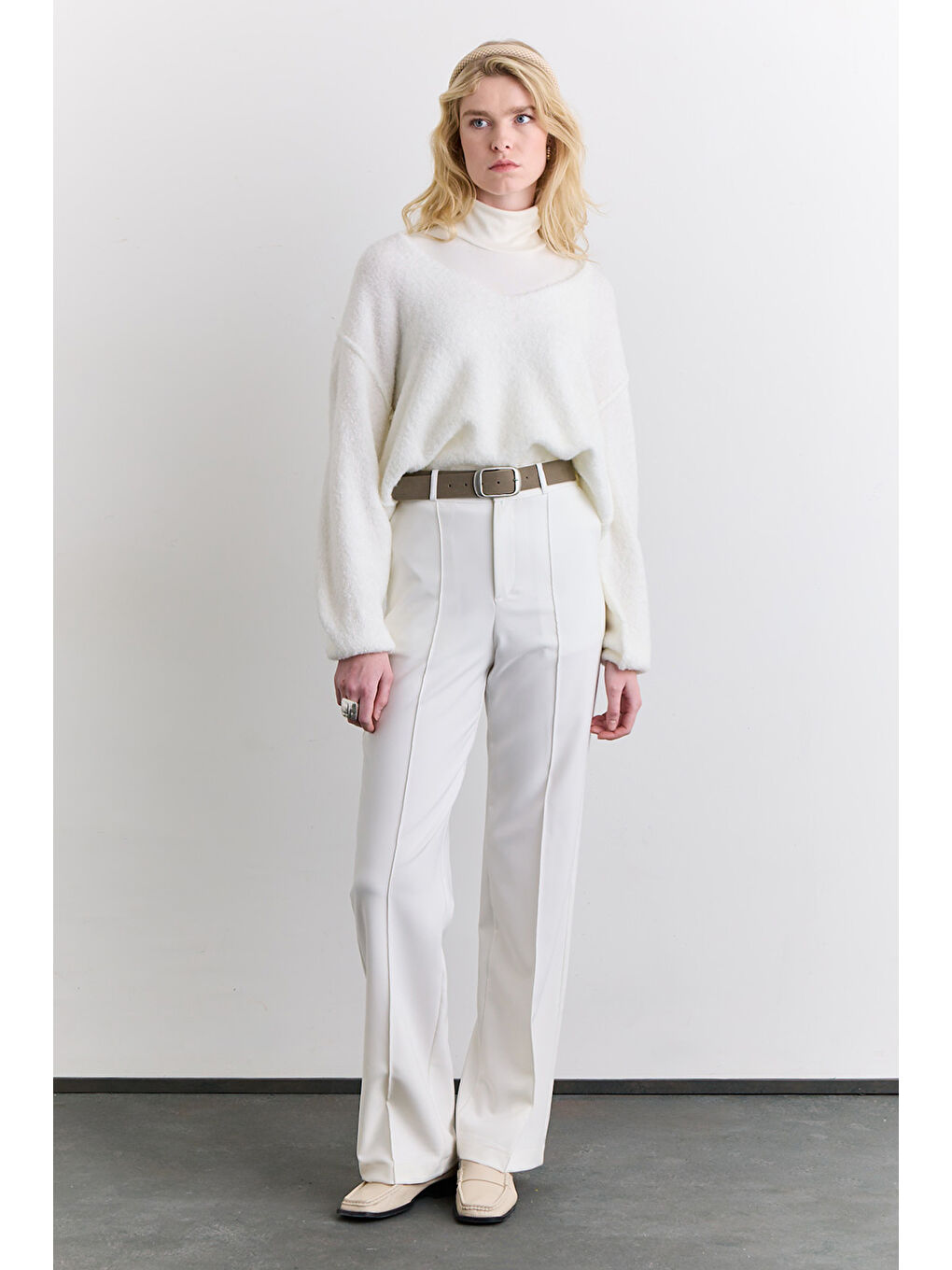 Soft Dokulu Kazak Ekru-3