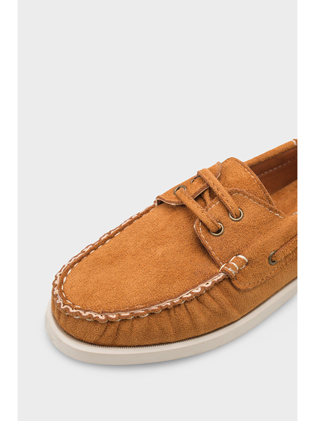 Kahverengi Bria Bağcıklı Boncuklu Konfor Kadın Loafer Tekne Ayakkabısı-2