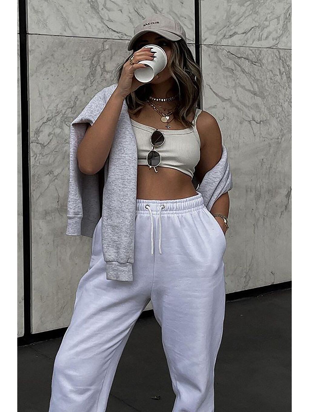 Beyaz Kadın Eşofman Mg290-6