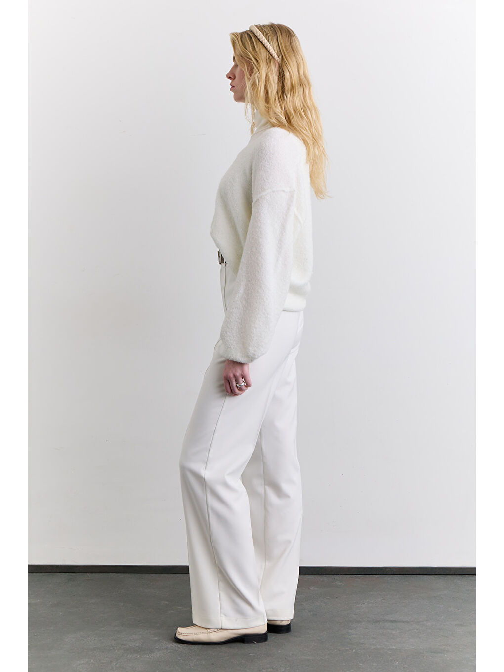 Soft Dokulu Kazak Ekru-4