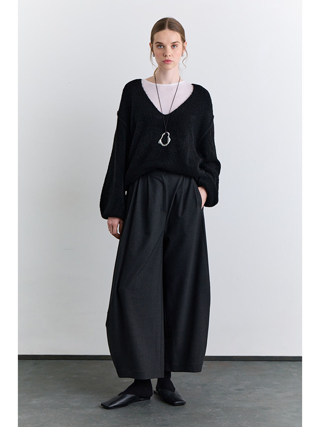 Soft Dokulu Kazak Siyah-5