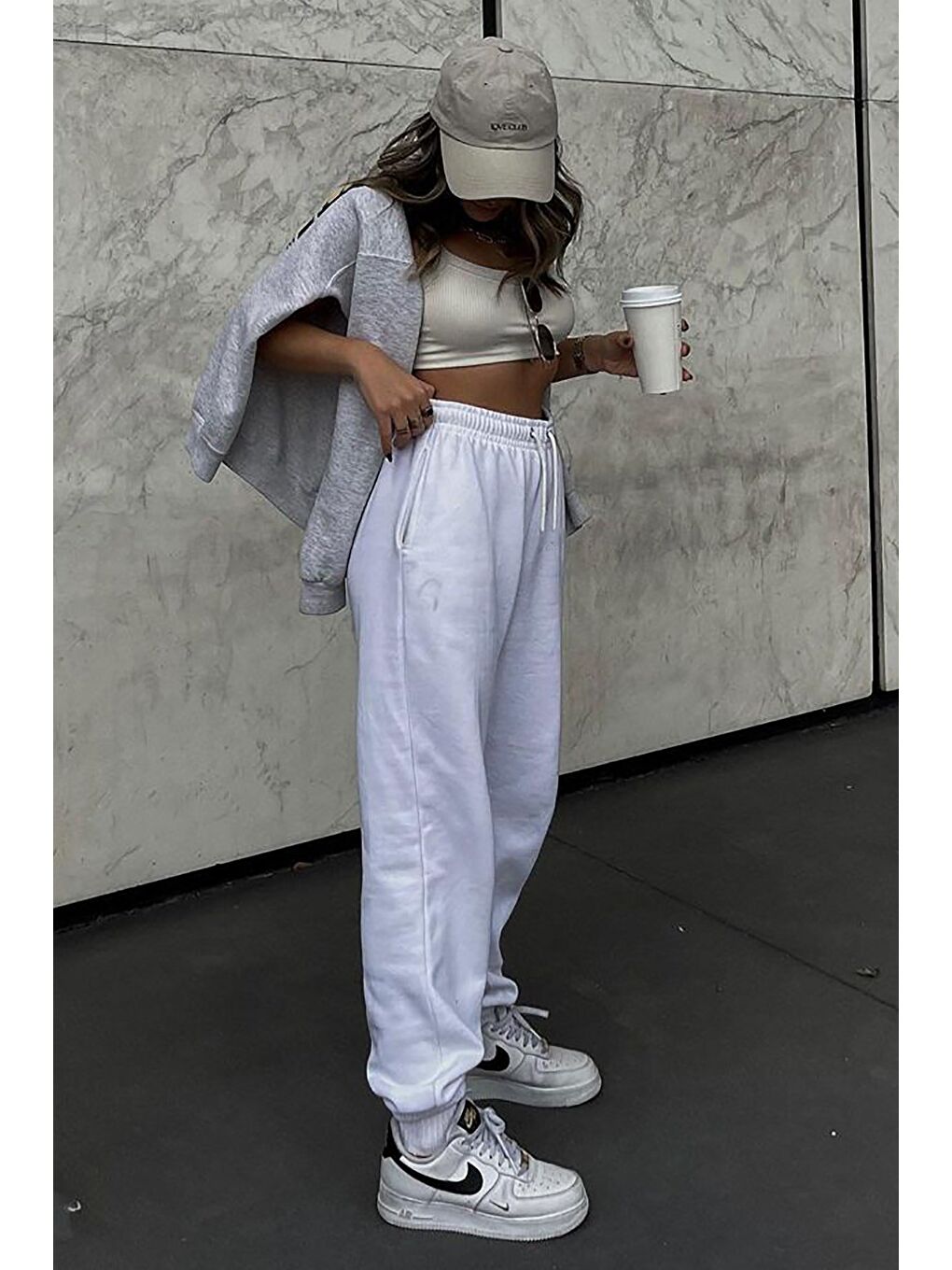 Beyaz Kadın Eşofman Mg290-7