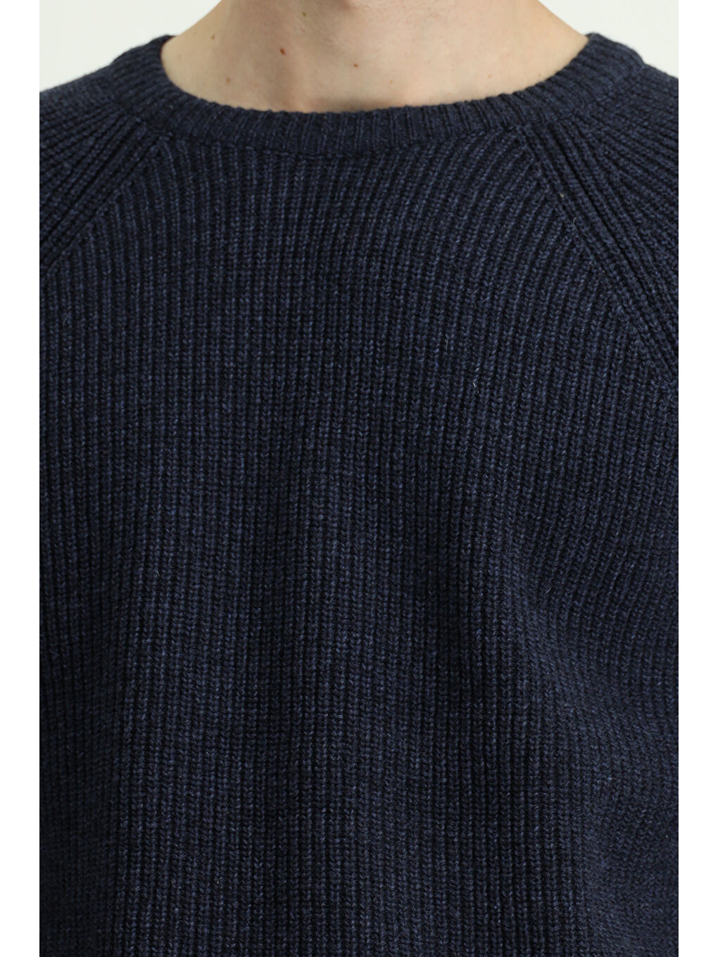 Lacivert Bisiklet Yaka Regular Fit Yünlü Triko Kazak-5