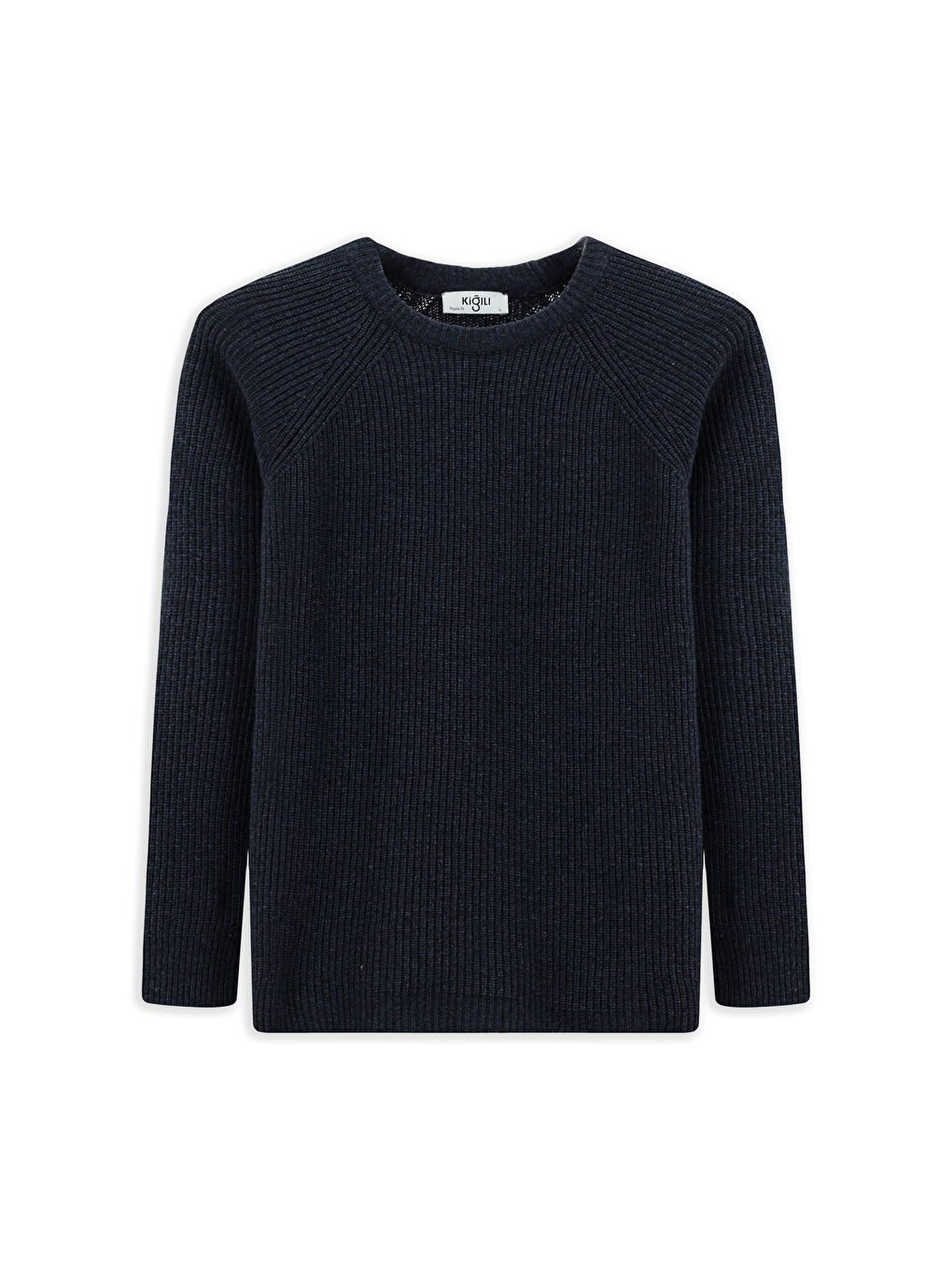 Lacivert Bisiklet Yaka Regular Fit Yünlü Triko Kazak-6