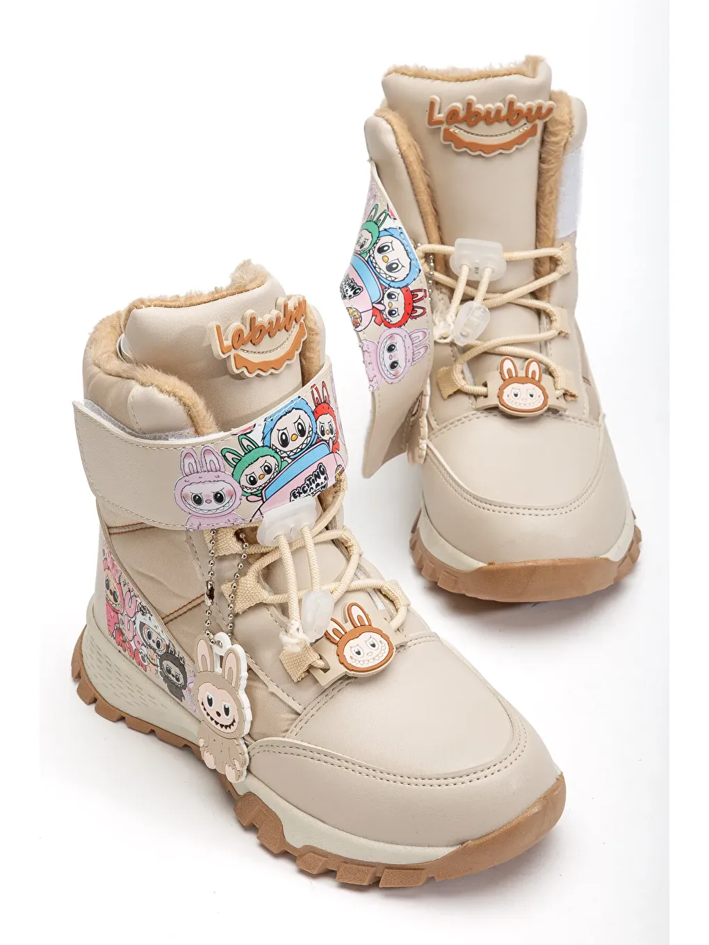 Bej D813 Günlük Ortopedik Soğuk Geçirmez Kız Çocuk Botu-1