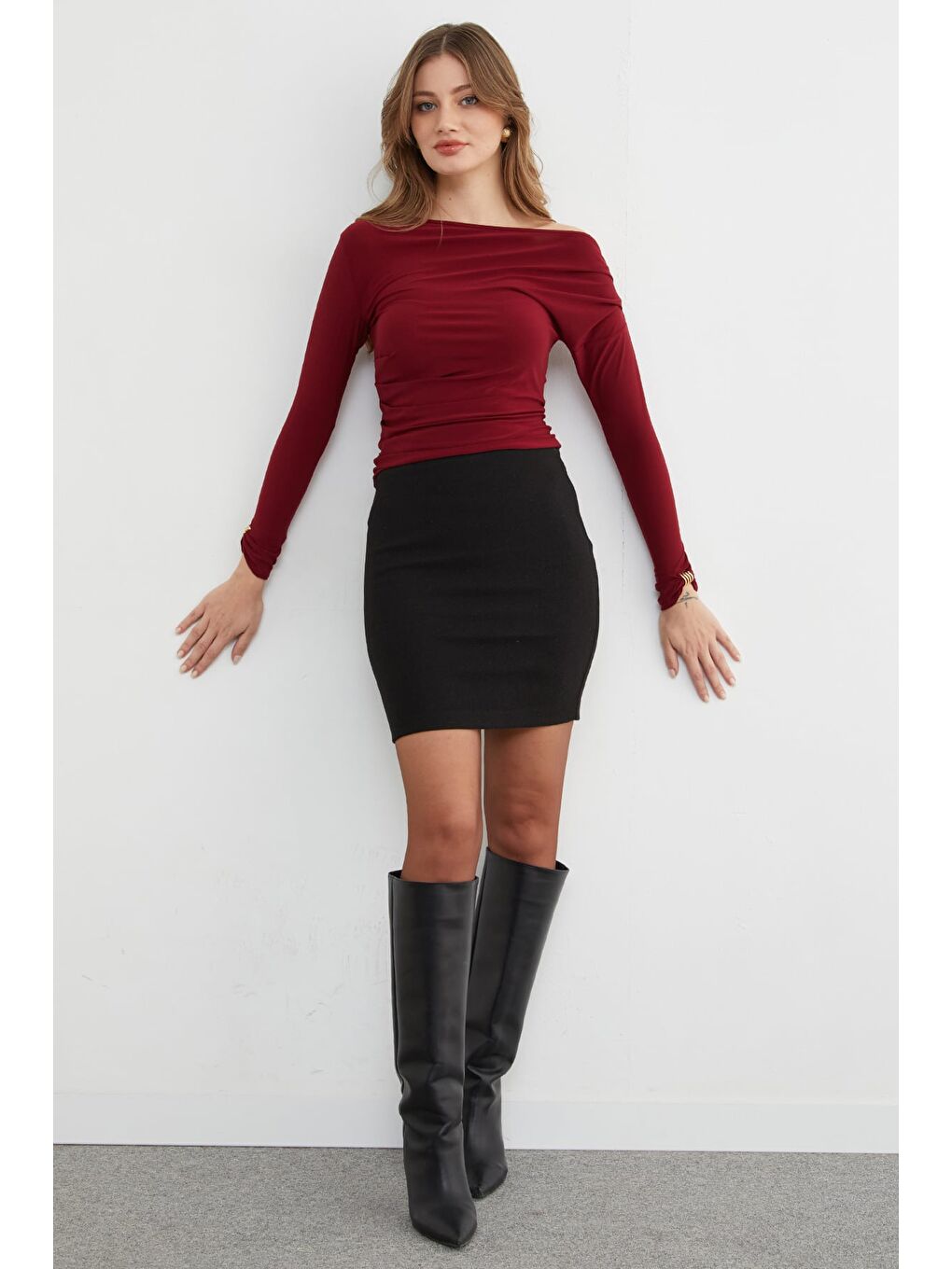 Siyah Basic Kaşe Kalem Etek-2