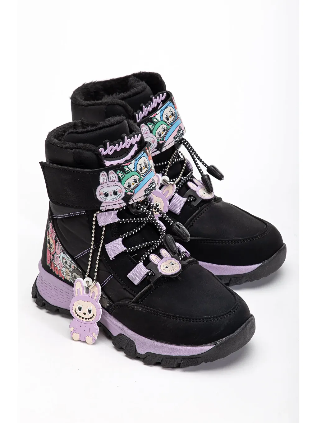 Siyah D813 Günlük Ortopedik Soğuk Geçirmez Kız Çocuk Botu-1