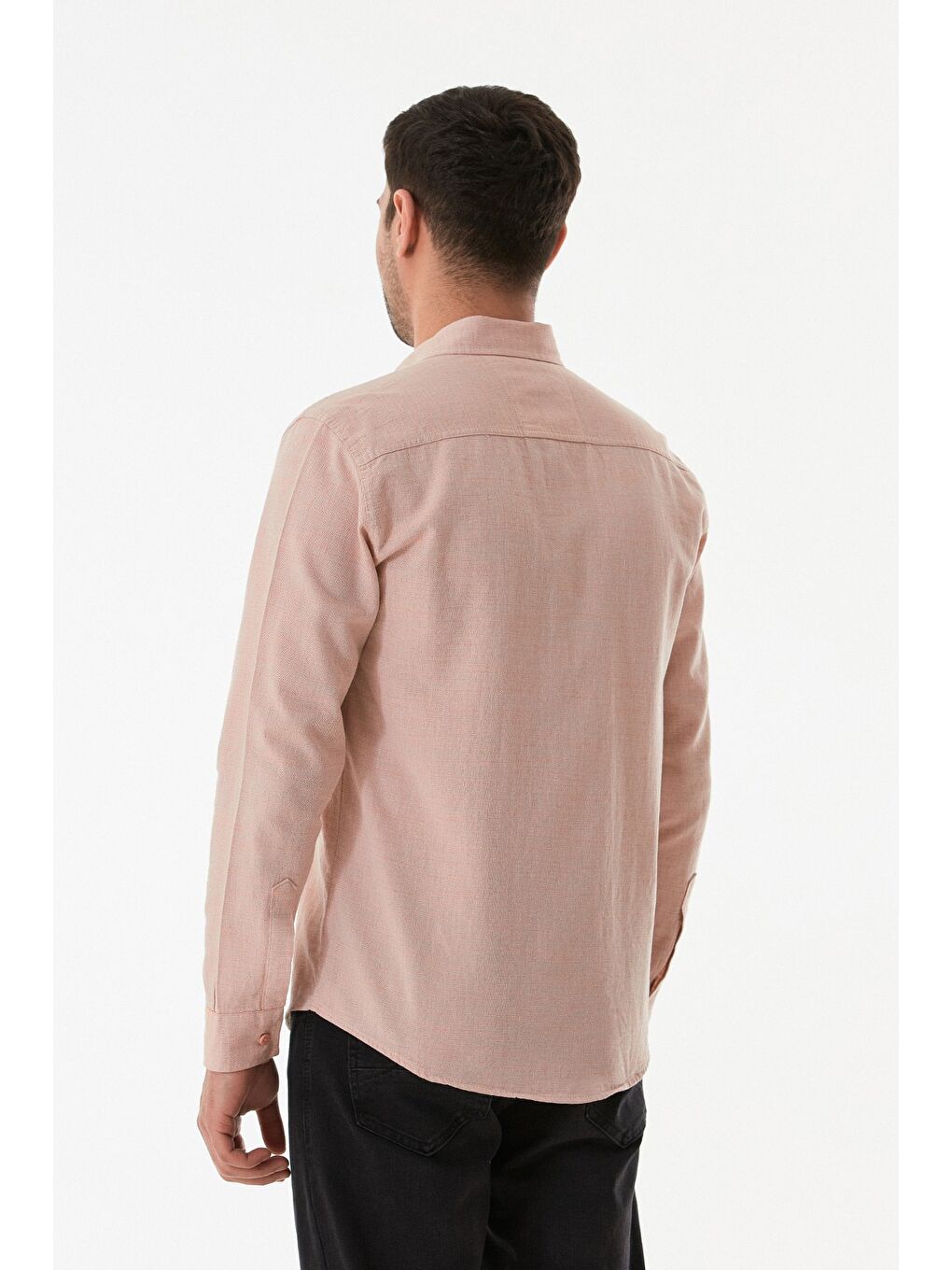 Pembe Çift Cepli Düğmeli Gömlek-3