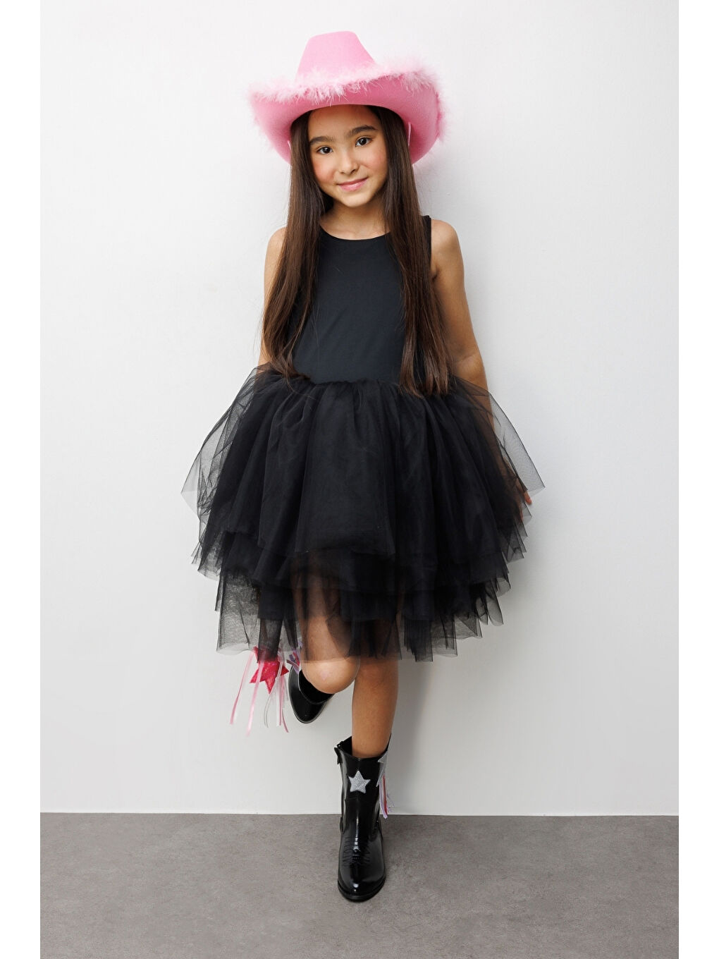 Siyah Tül Etekli Kız Çocuk Balerin Elbise - Carmen-2