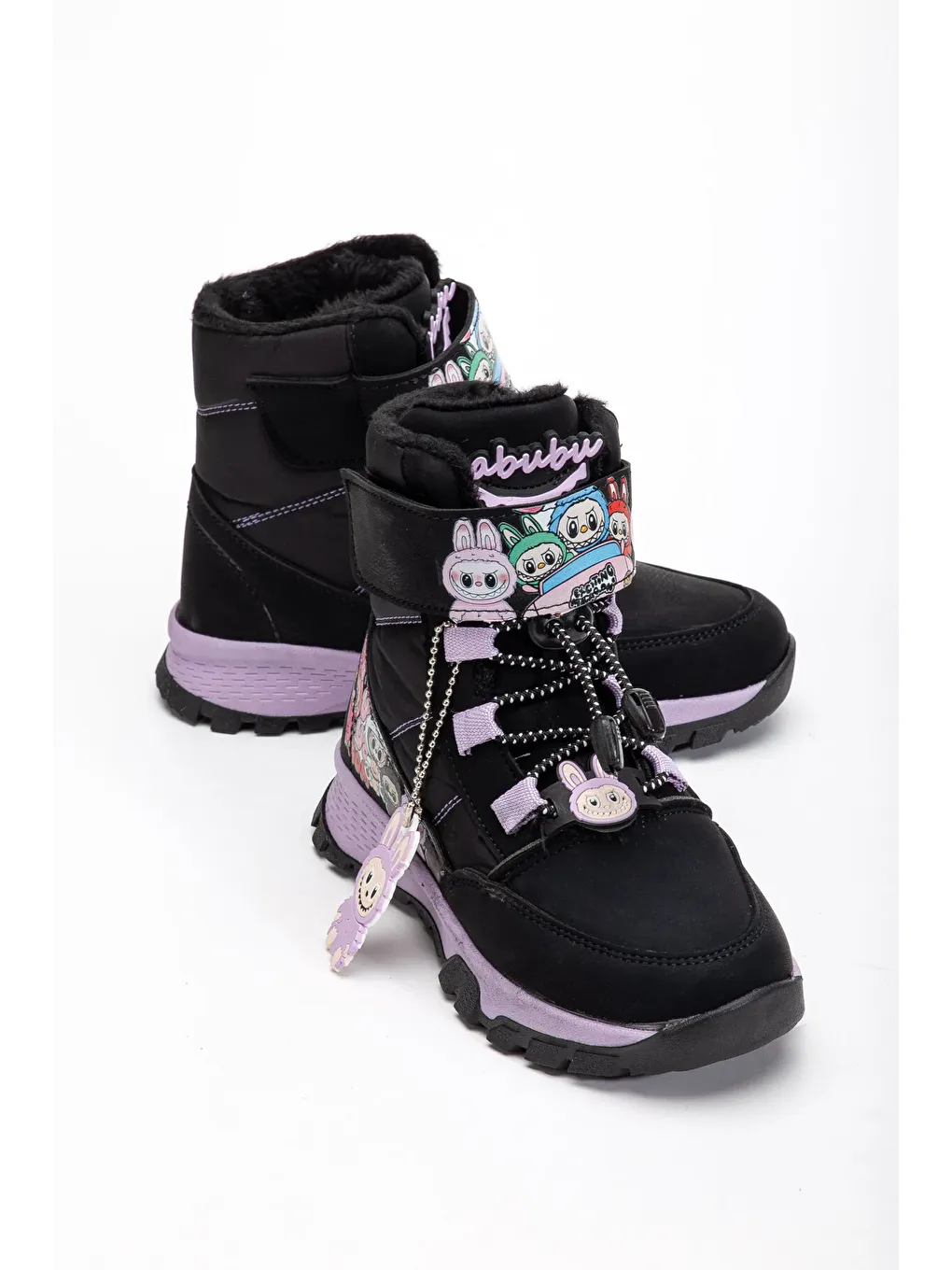 Siyah D813 Günlük Ortopedik Soğuk Geçirmez Kız Çocuk Botu-2