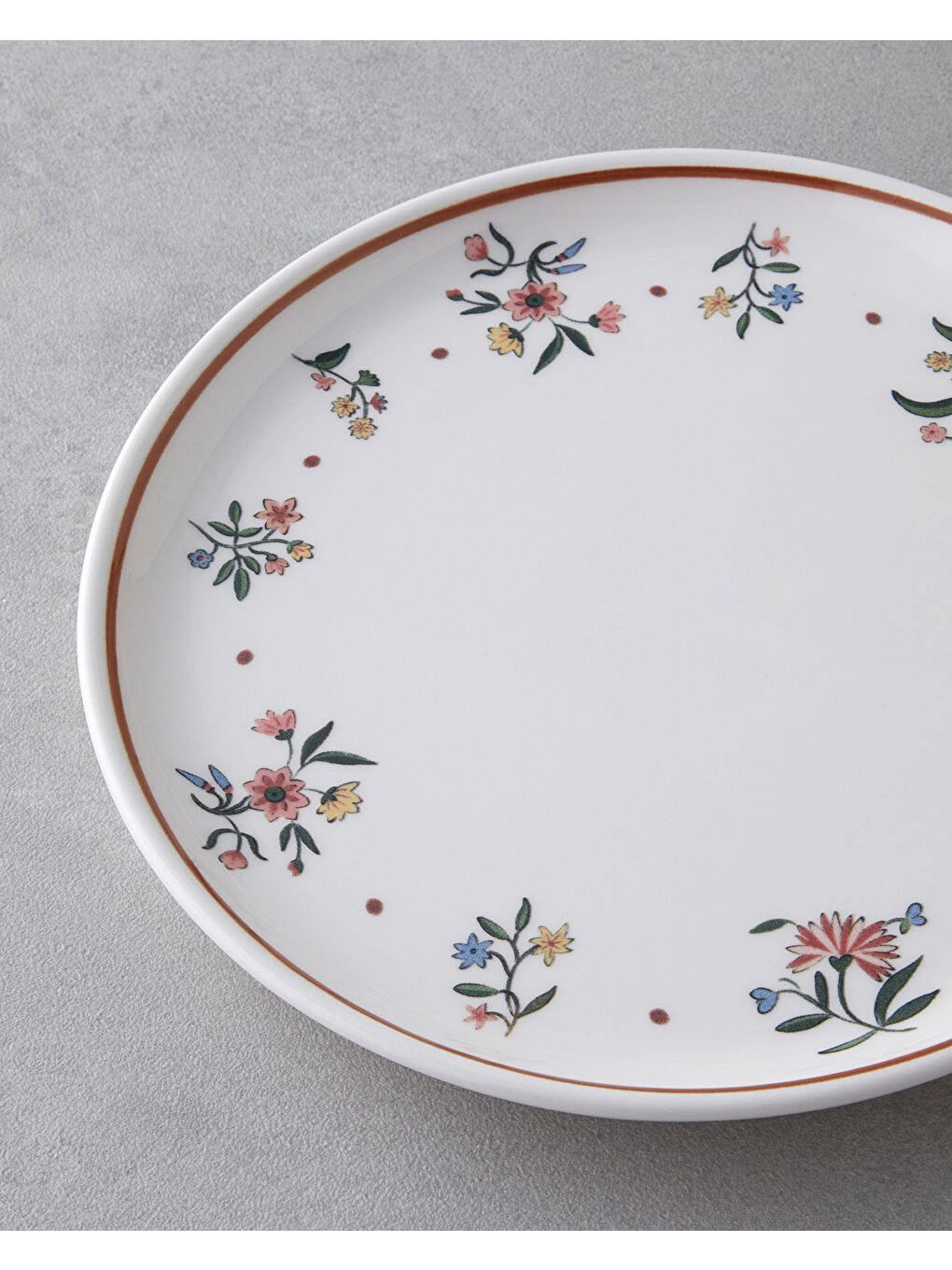 Beyaz Bianca Seramik 6'lı Pasta Tabağı 20 cm Renkli-2