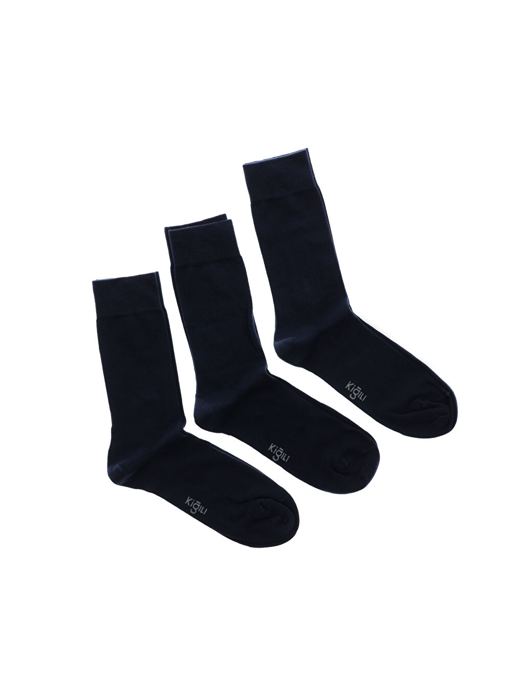 Lacivert 3'lü Pamuklu Dikişsiz Çorap Seti