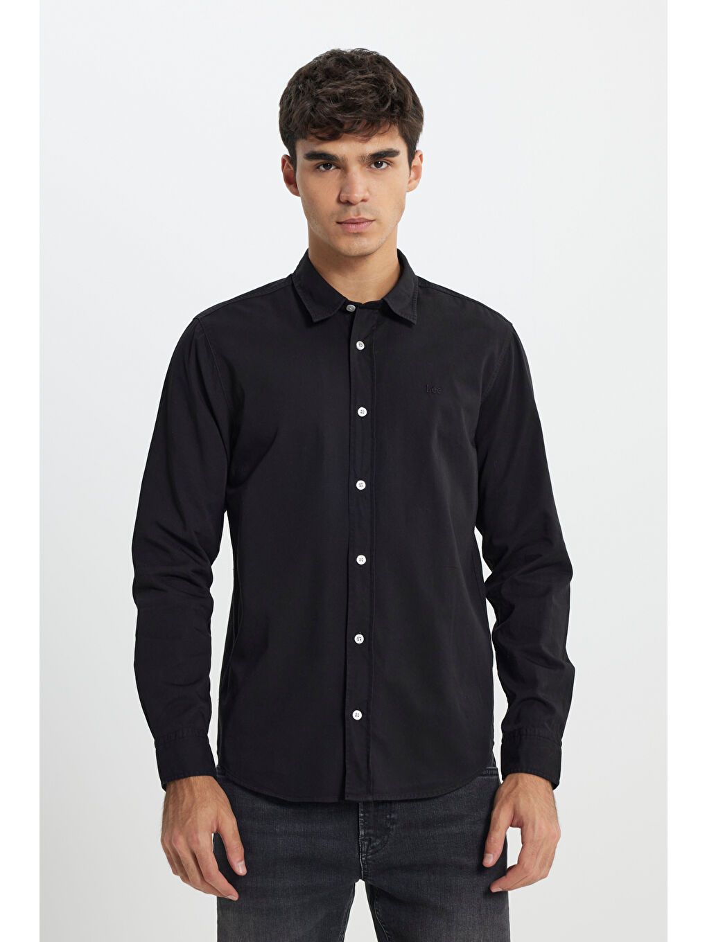 Regular Fit Normal Kesim %100 Pamuk Siyah Gömlek-3