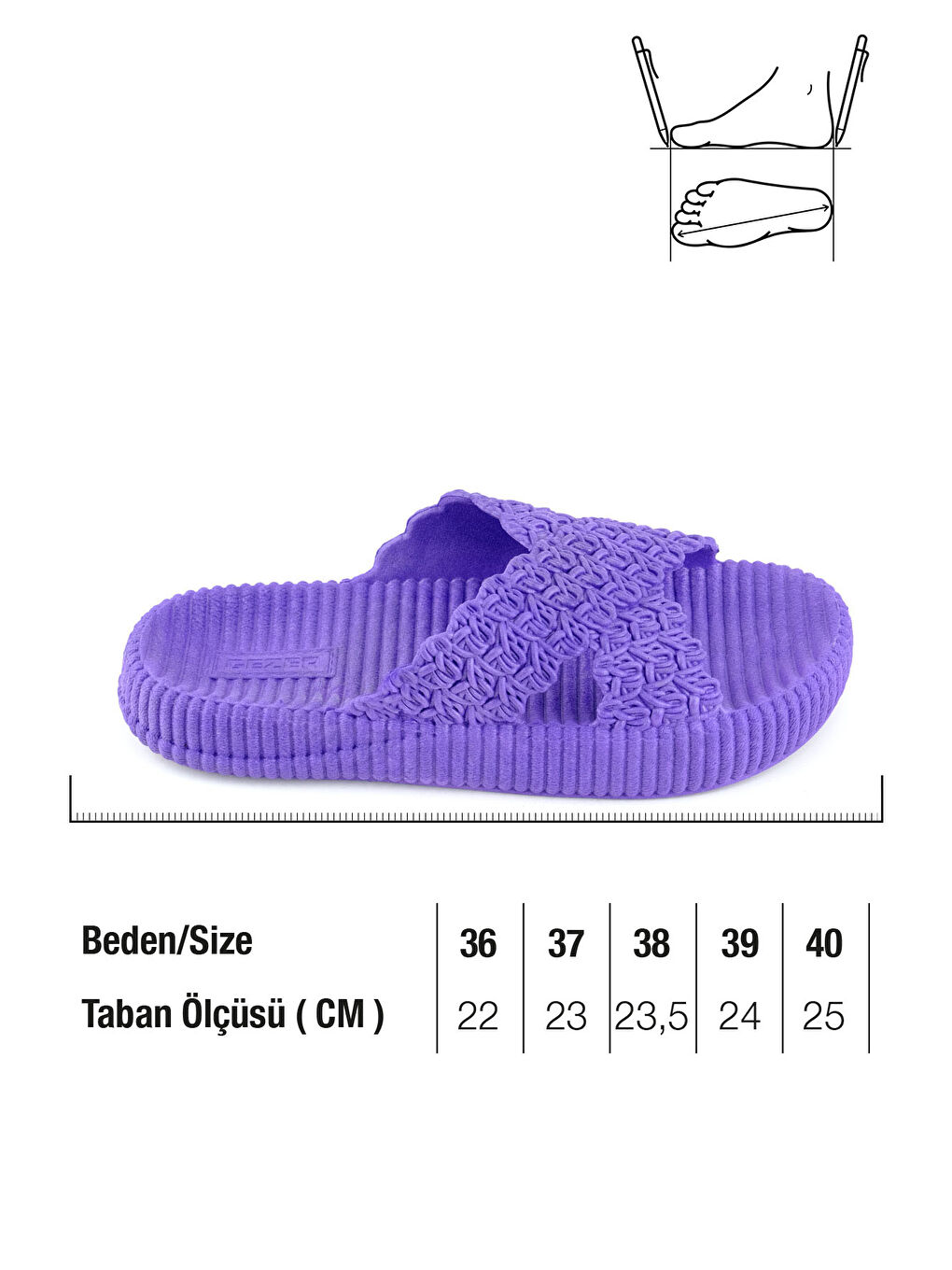 Mor Kadın Yazlık Ev Banyo Islak Zemine Uygun Terlik-1