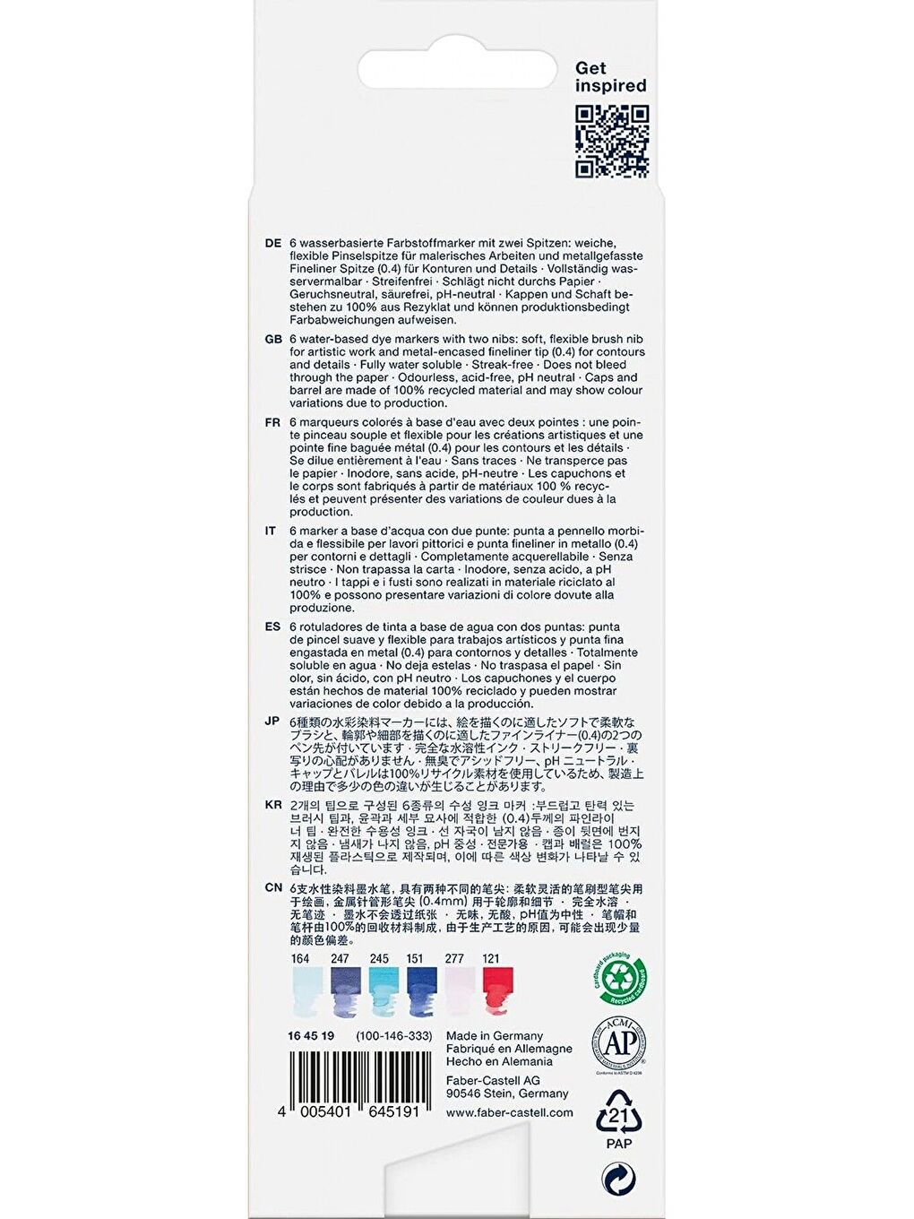 Goldfaber Aqua Çift Uç Markör Kaligrafi 6’lı Seaside, Fırça ve Fineliner, Solmaya Dayanıklı Mürekkep-1