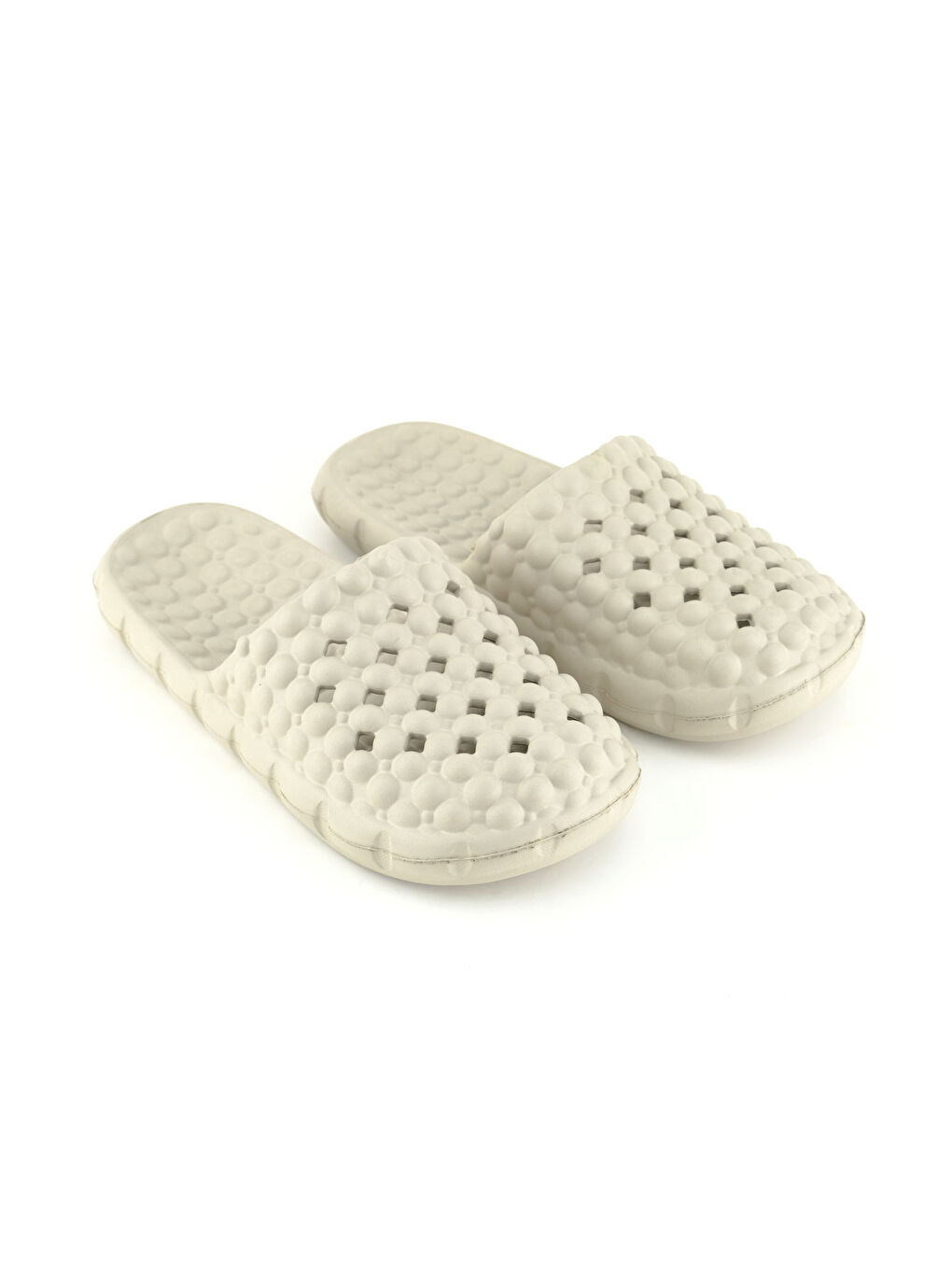 Bej Yazlık Eva Kadın Ev Banyo Bahçe Havuz Plaj Terlik-2