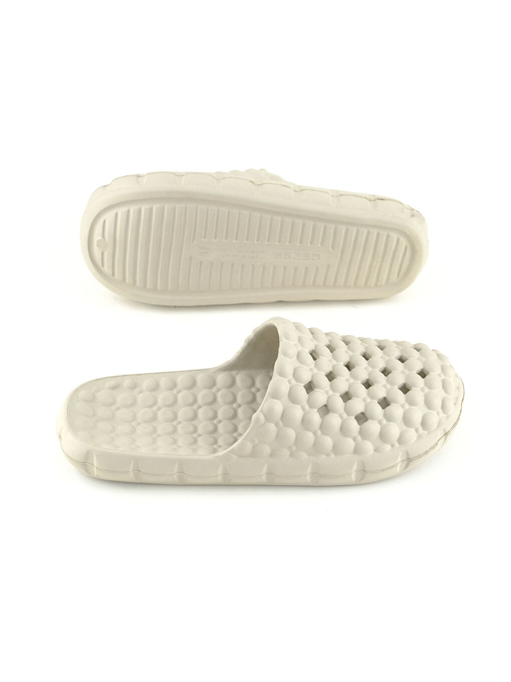 Bej Yazlık Eva Kadın Ev Banyo Bahçe Havuz Plaj Terlik-4