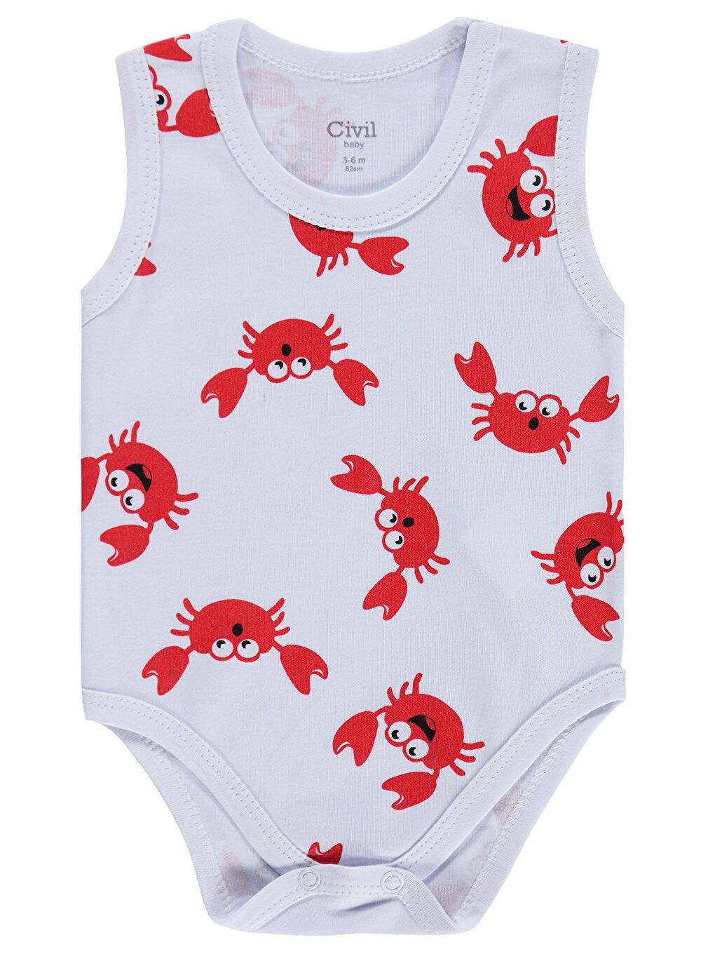 Baby Yengeç Empirme 3-36 Ay Çıtçıtlı Badi - Beyaz