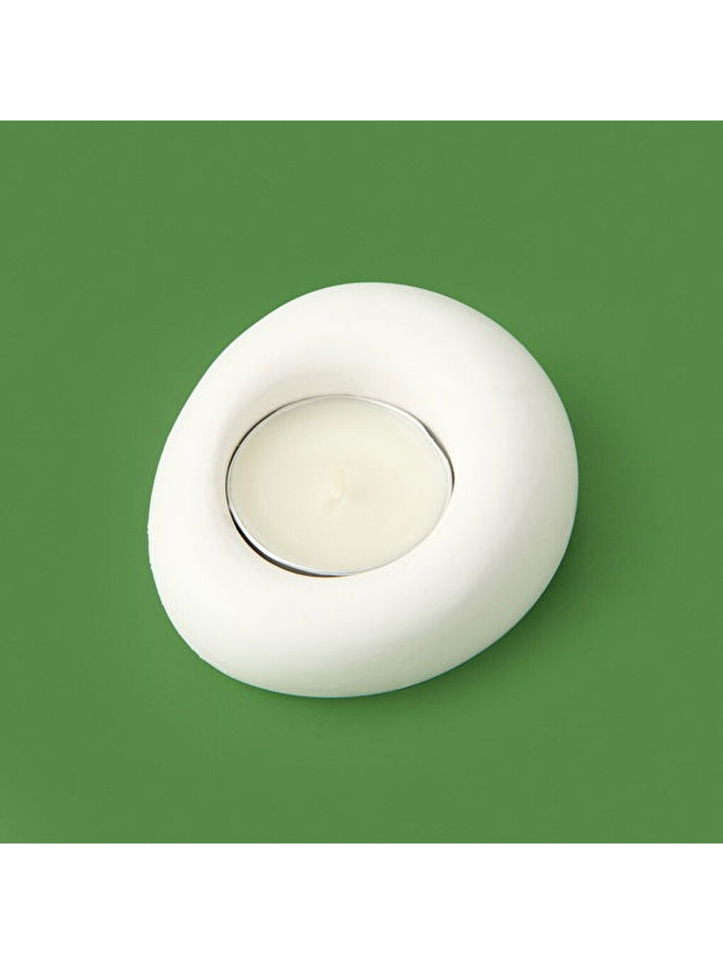 Deco Taş Mumluk - Beyaz - 5 cm-1