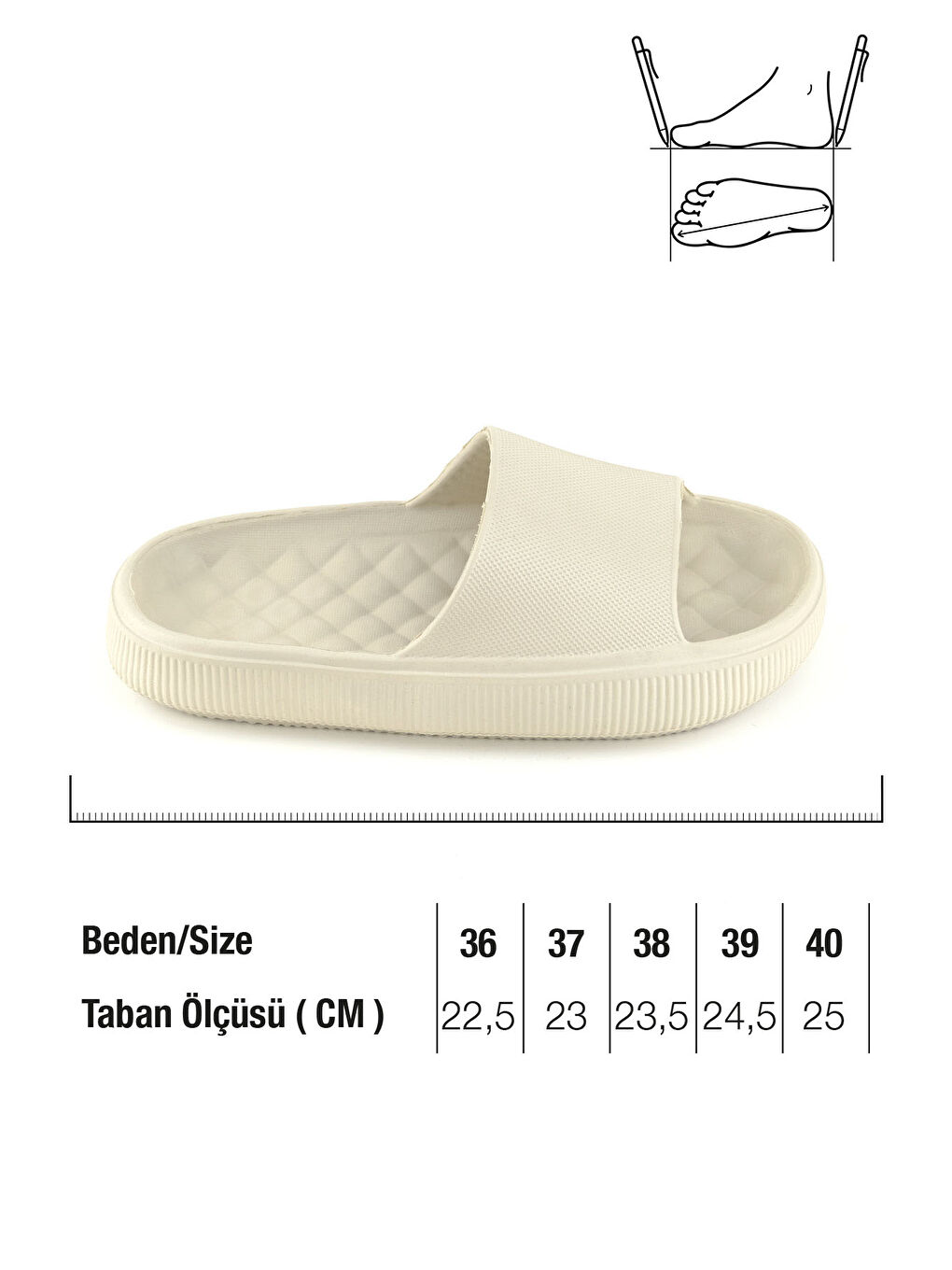 Bej Yazlık Islak Zemine Uygun Kadın Terlik-1