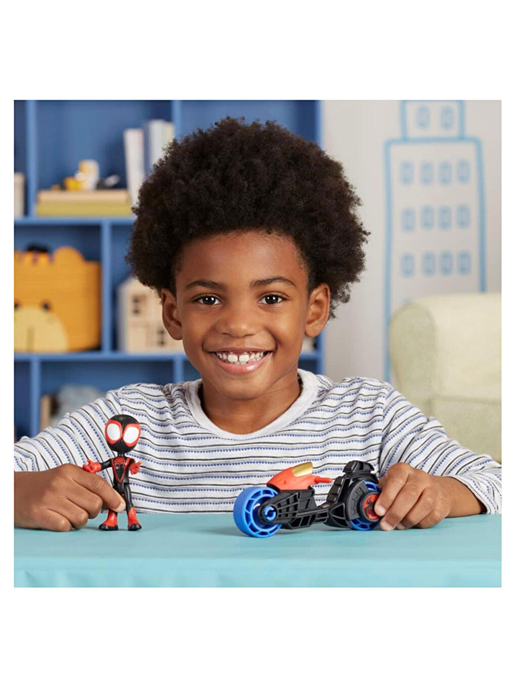 Spider And His Amazing Friends Motorsiklet Ve Figür Miles Spin Morales F6777-F7460-3